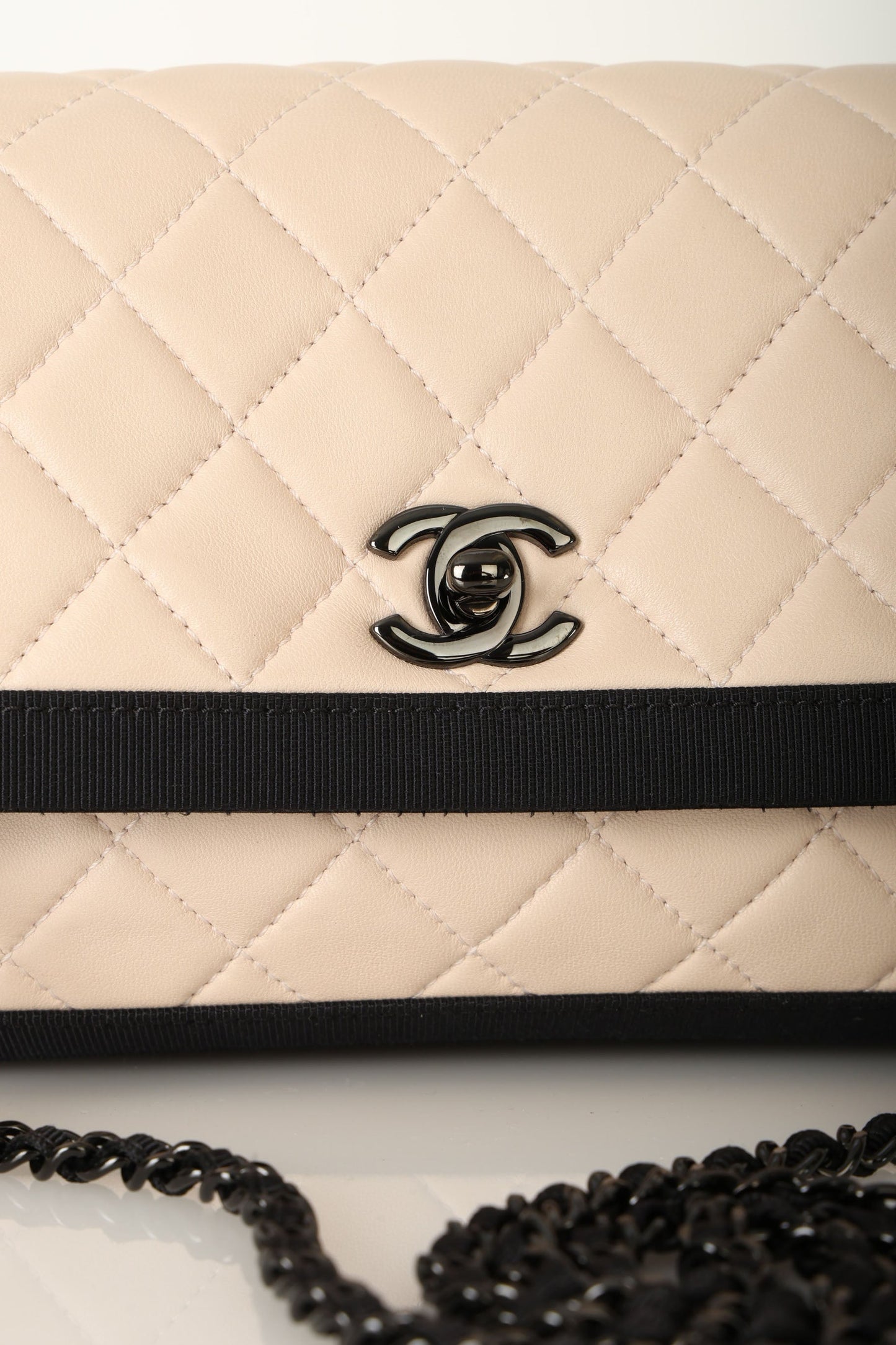 Chanel 2015 Lambskin Grosgrain Flap Bag