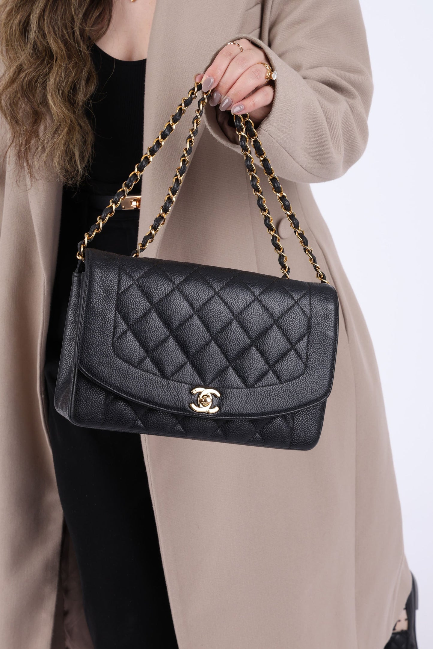 Extremely Rare Chanel 1994 Caviar Medium Diana