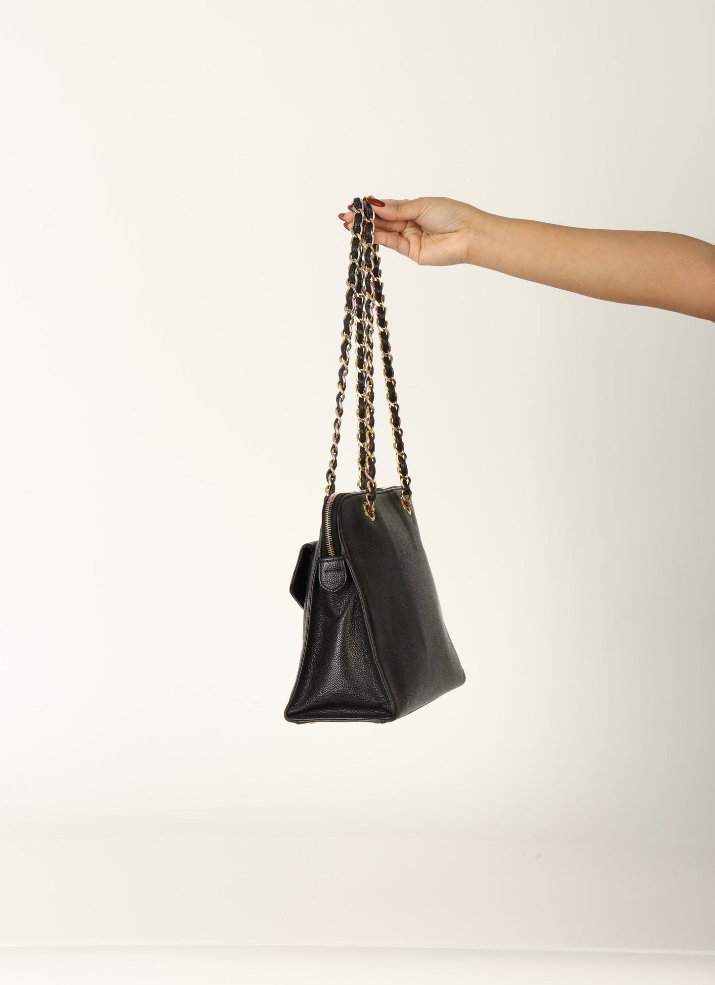 Chanel 1997 Caviar Turnlock Zip Tote