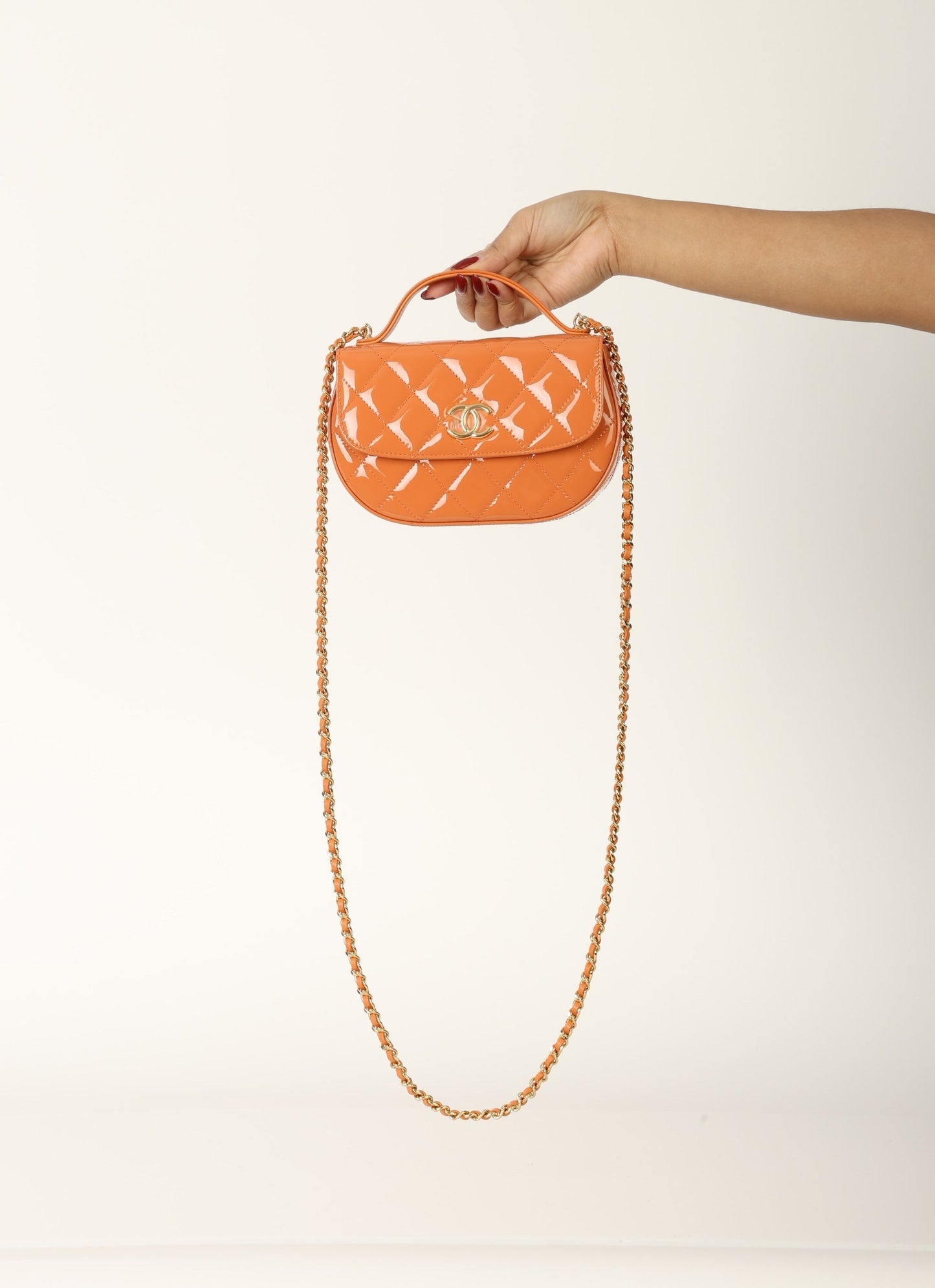 Chanel Patent Mini Top Handle