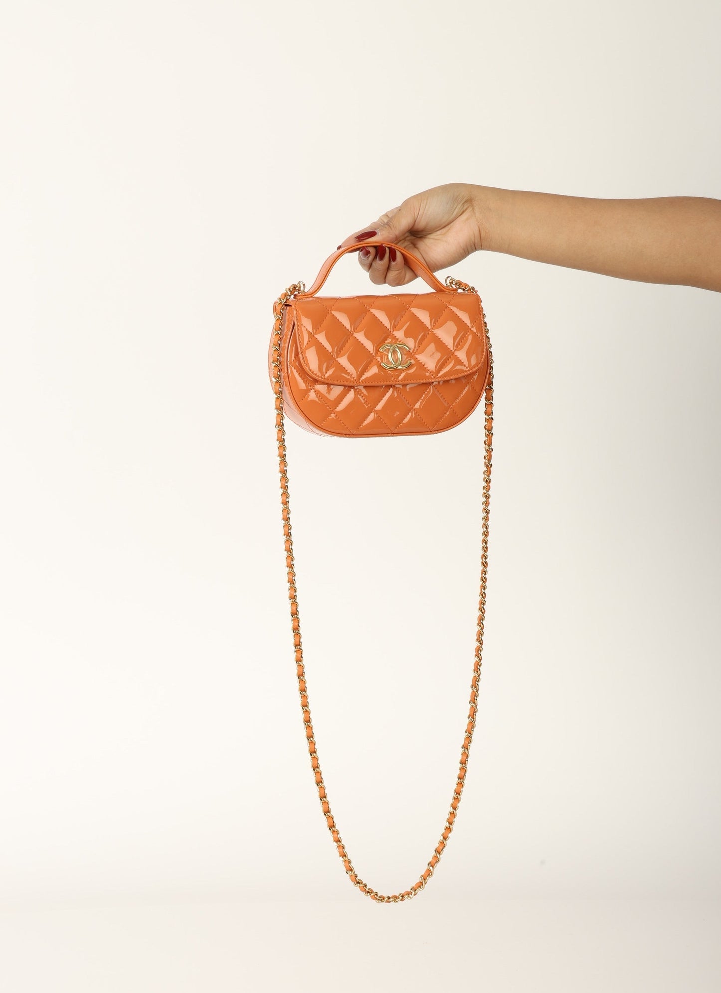 Chanel Patent Mini Top Handle