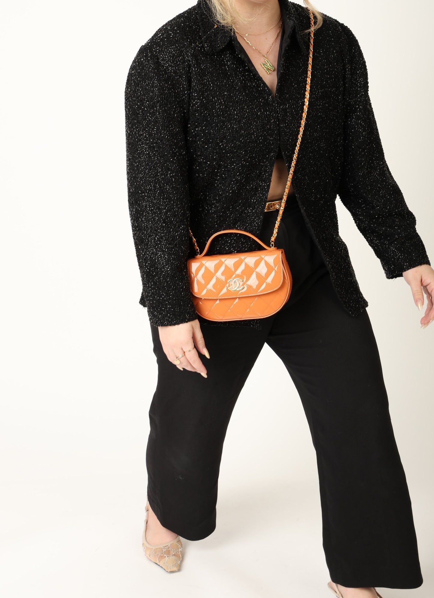 Chanel Patent Mini Top Handle
