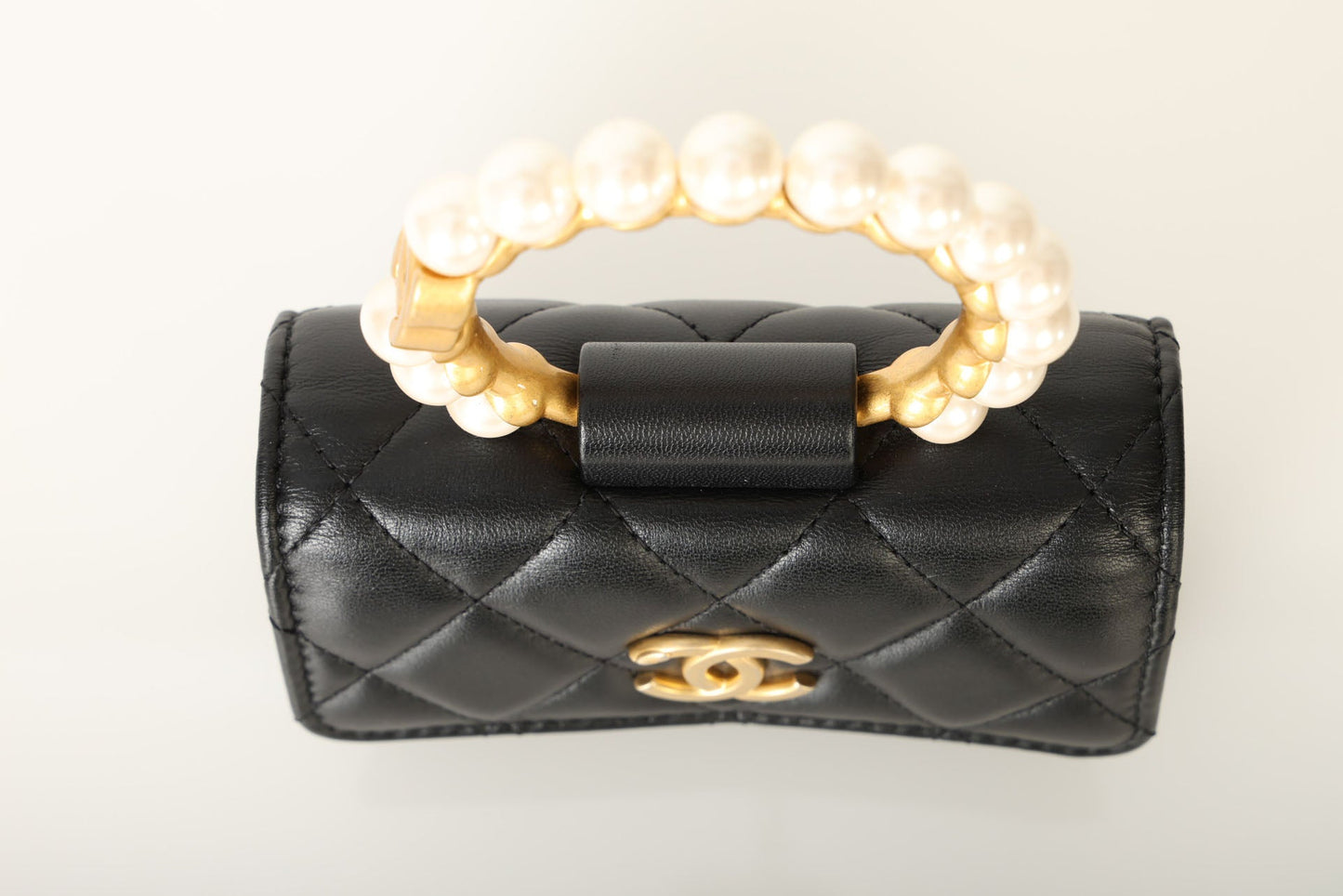 Chanel 2021 Lambskin Pearl Bracelet Bag