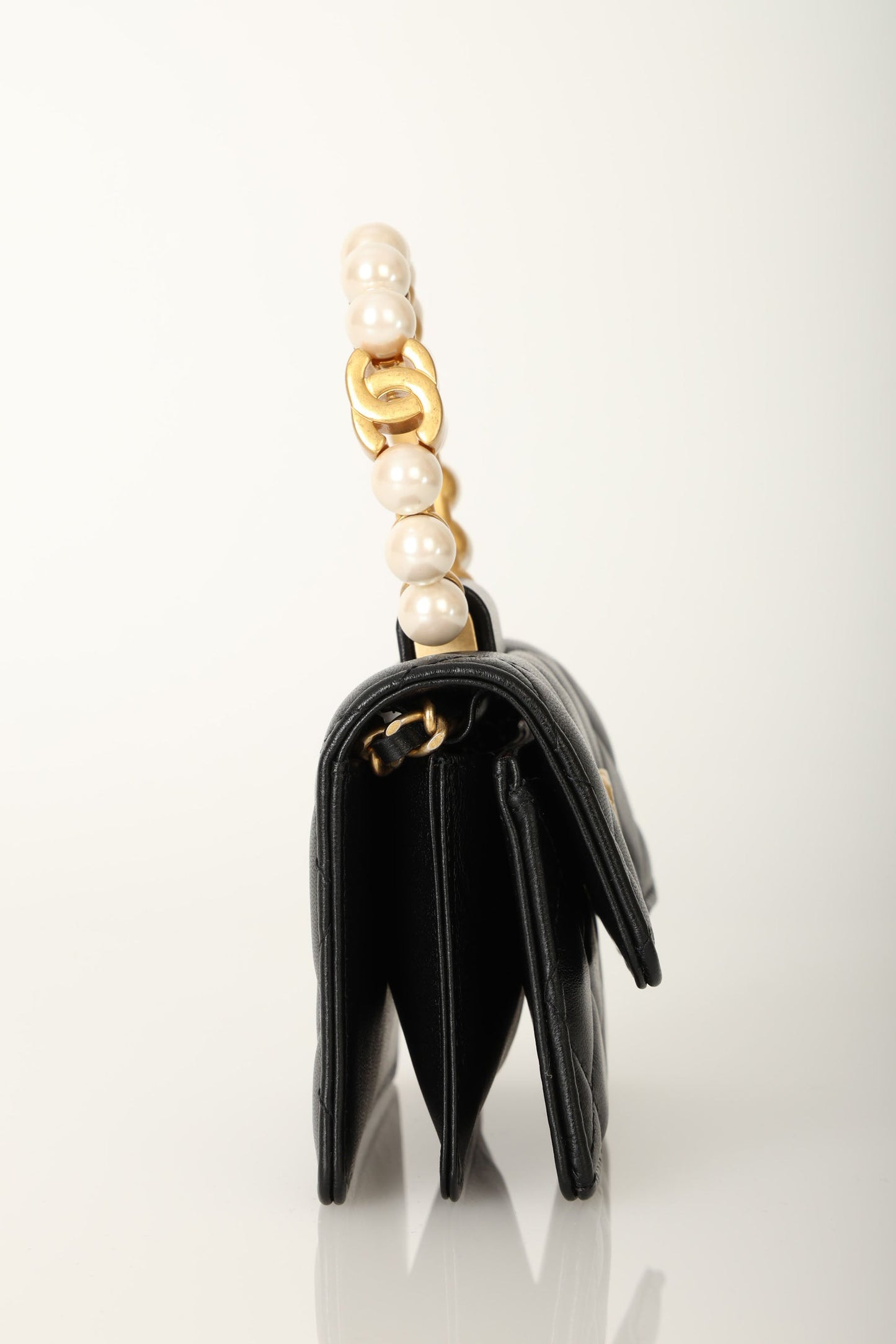 Chanel 2021 Lambskin Pearl Bracelet Bag