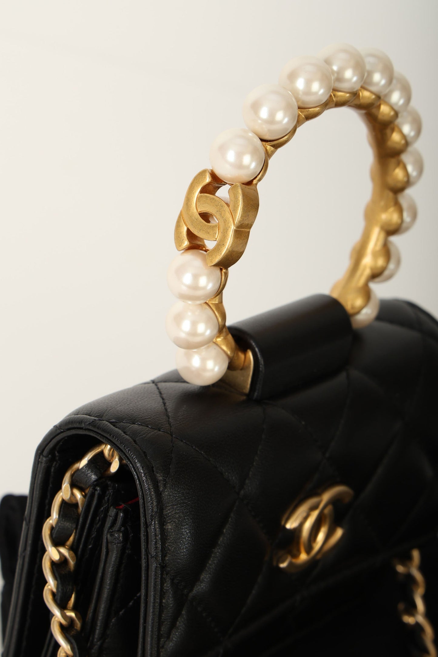 Chanel 2021 Lambskin Pearl Bracelet Bag