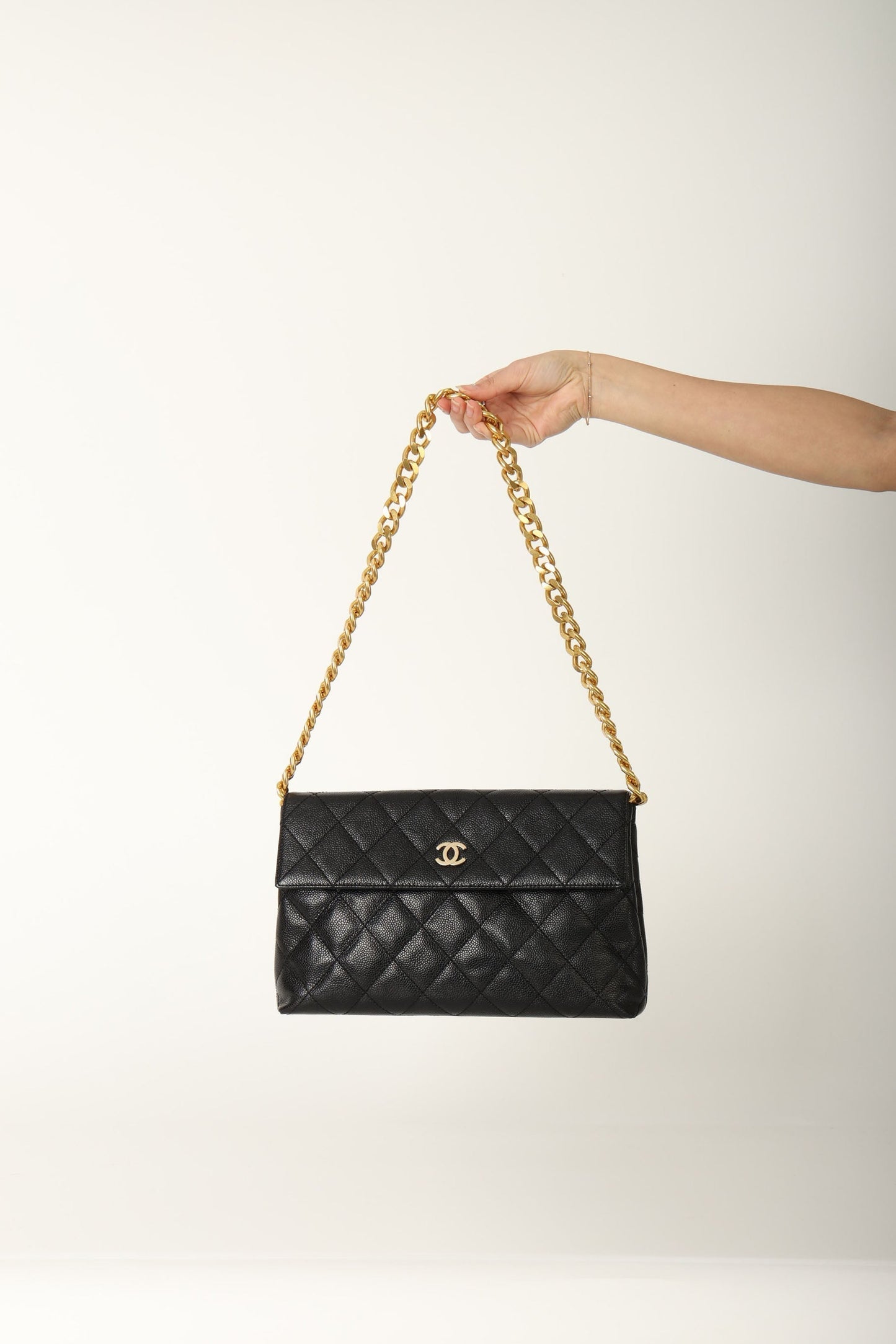 Chanel 2002 Caviar Clutch w/ Chain