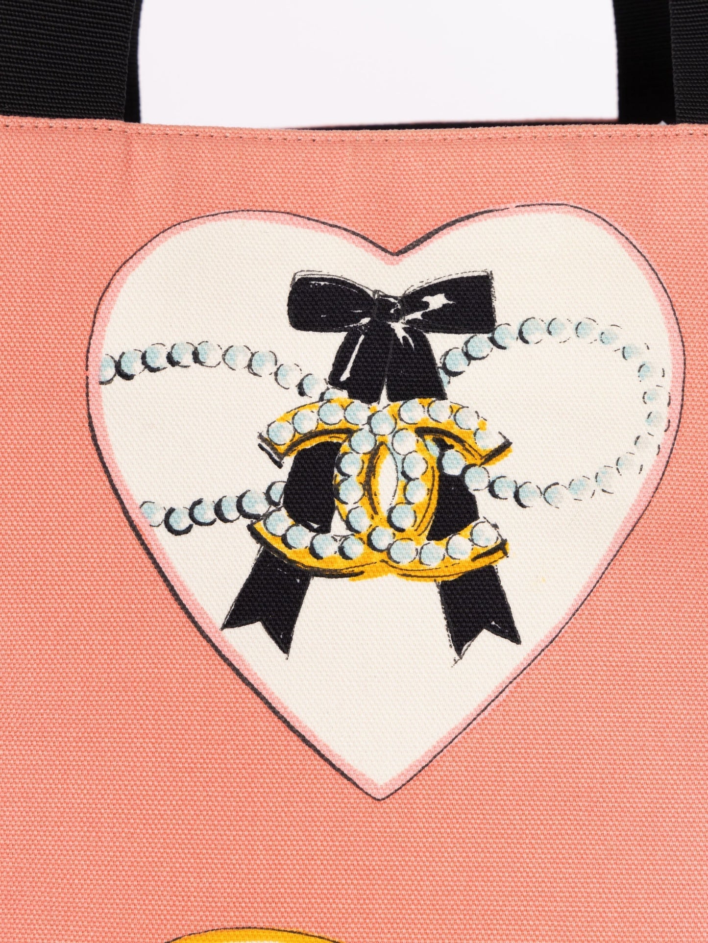 Chanel 2005 Canvas Coco Hearts Tote