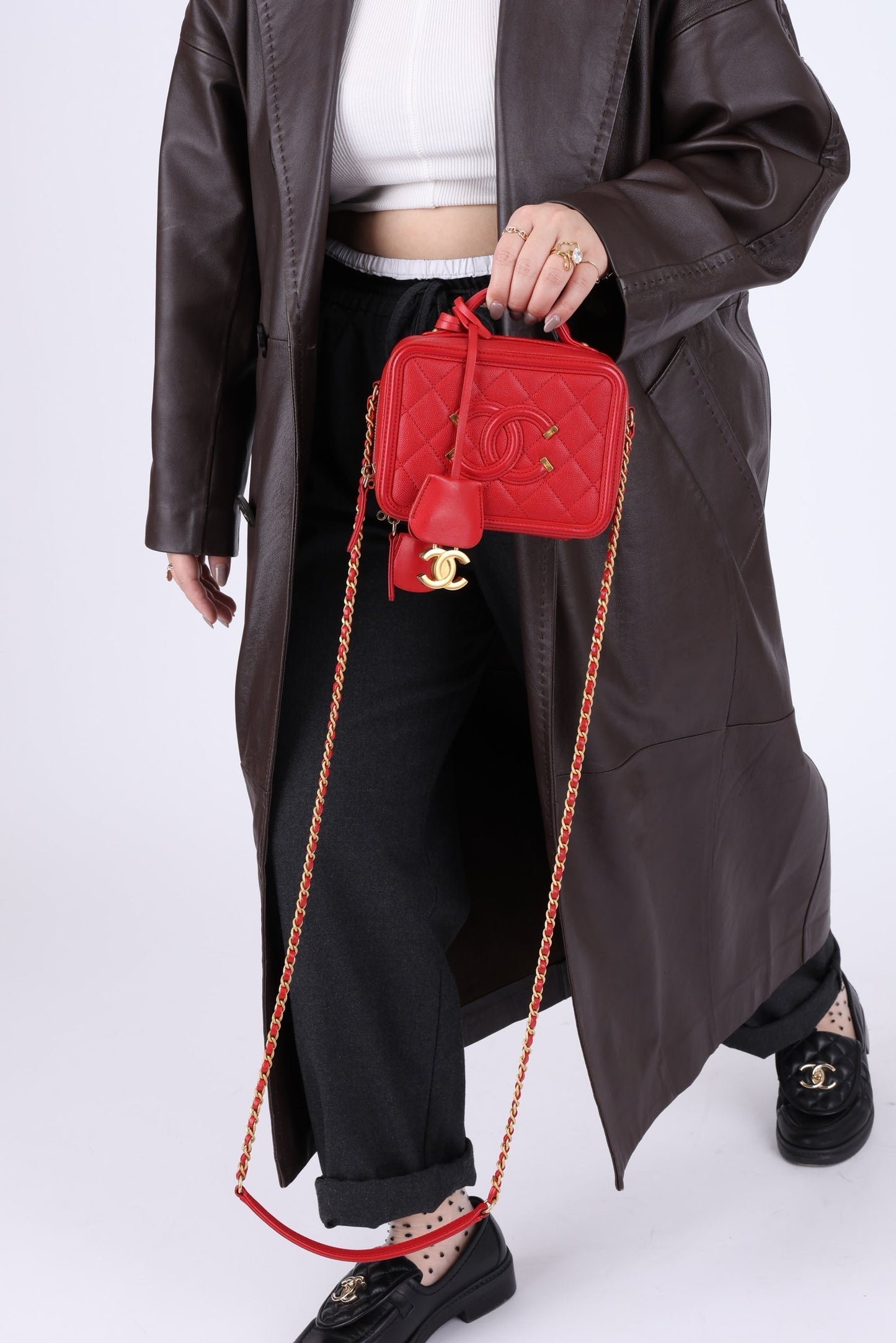 Chanel 2018 Caviar Small Filigree Vanity Bag