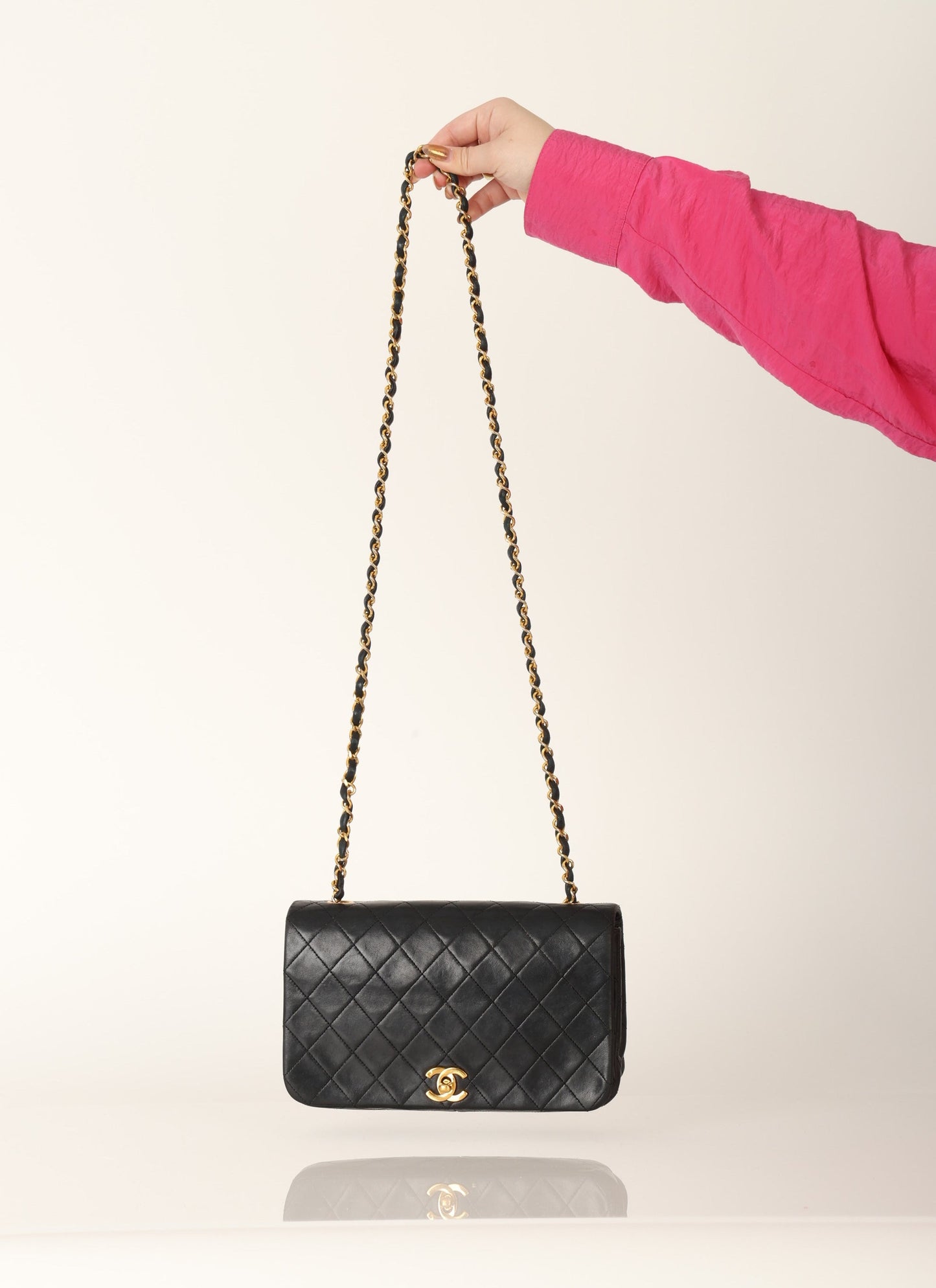 Chanel 1989 Lambskin Turnlock Medium Full Flap