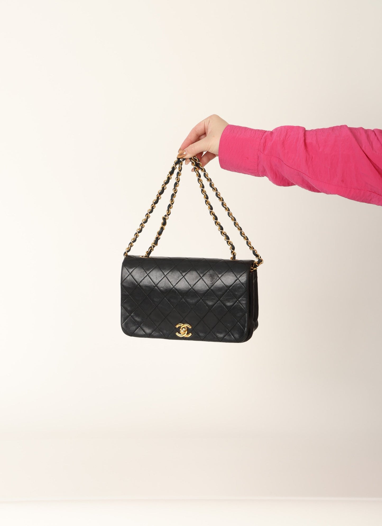 Chanel 1989 Lambskin Turnlock Medium Full Flap