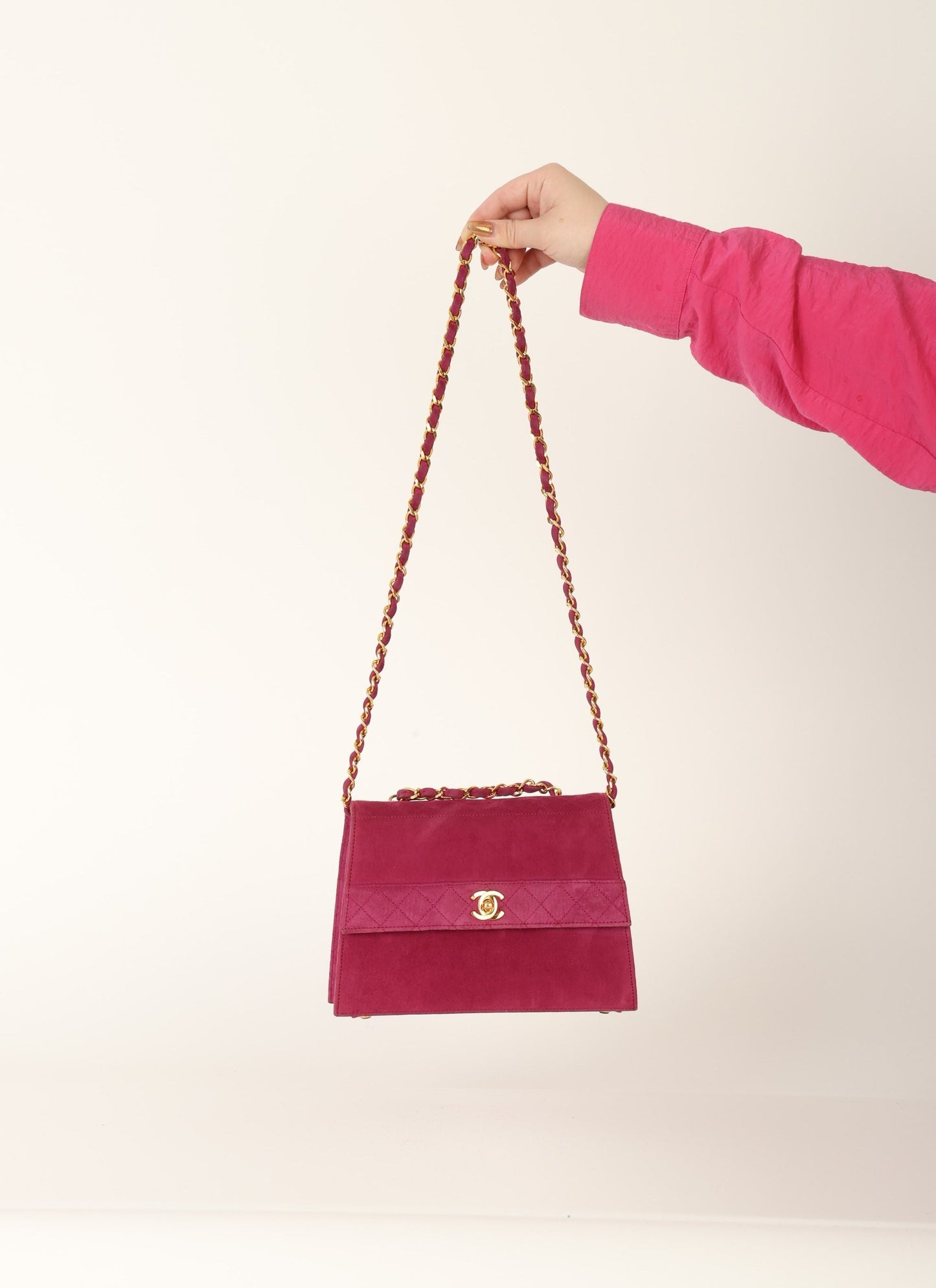 Chanel 1989 Suede Trapezoid Flap