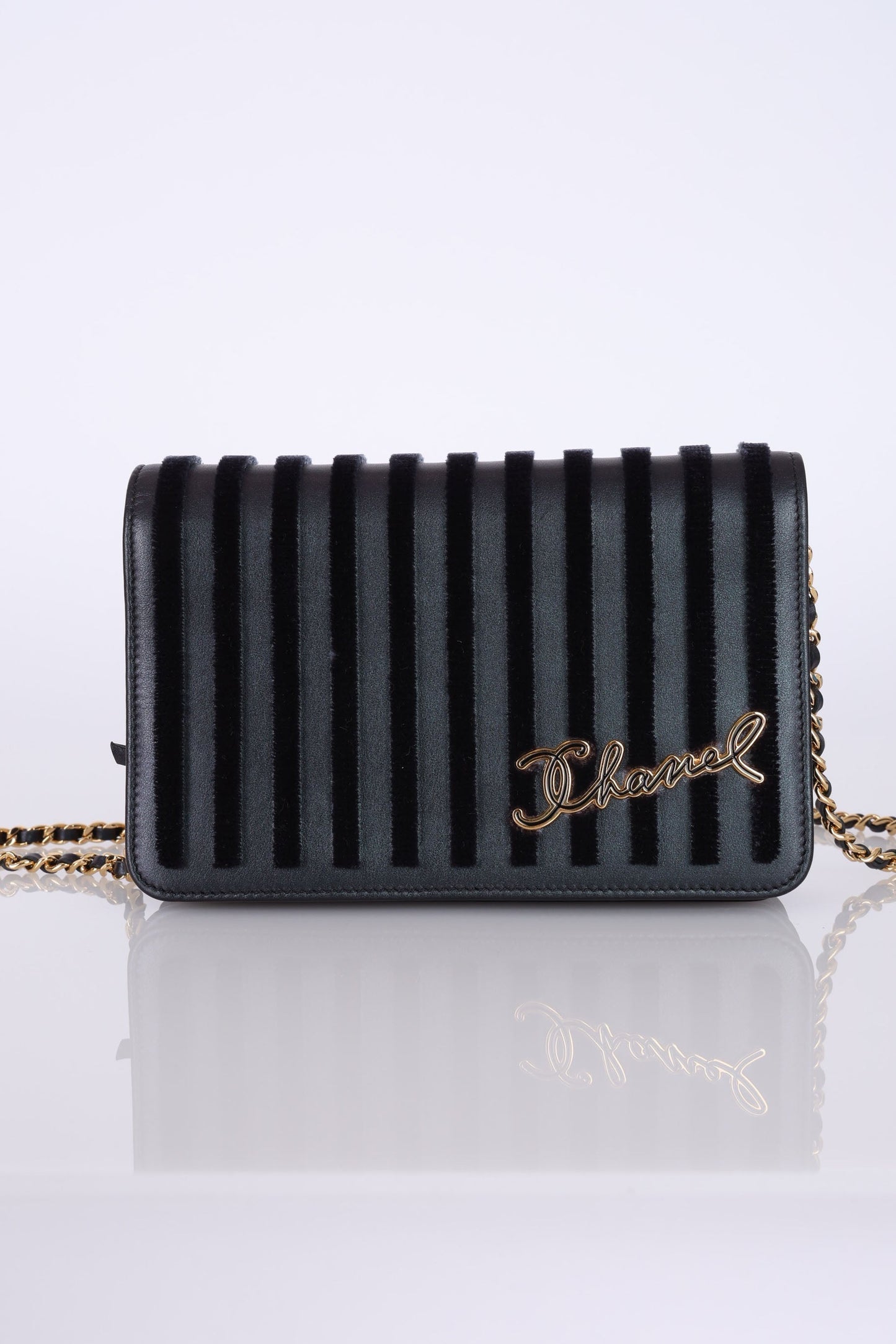 Chanel 2018 Iridescent Velvet Wallet on Chain