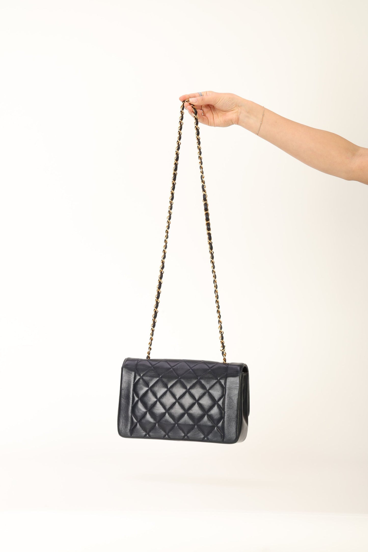 Chanel 1991 Lambskin Dark Navy Medium Diana