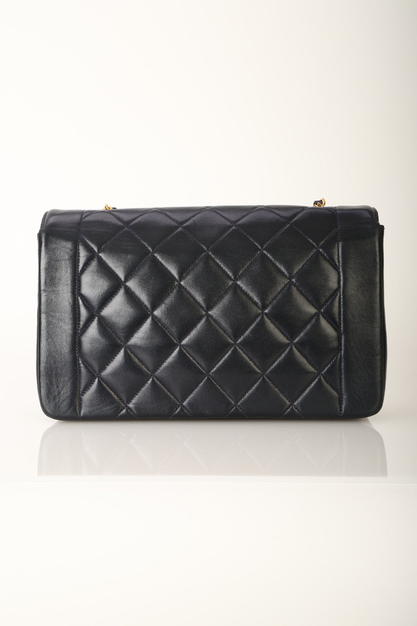 Chanel 1991 Lambskin Dark Navy Medium Diana