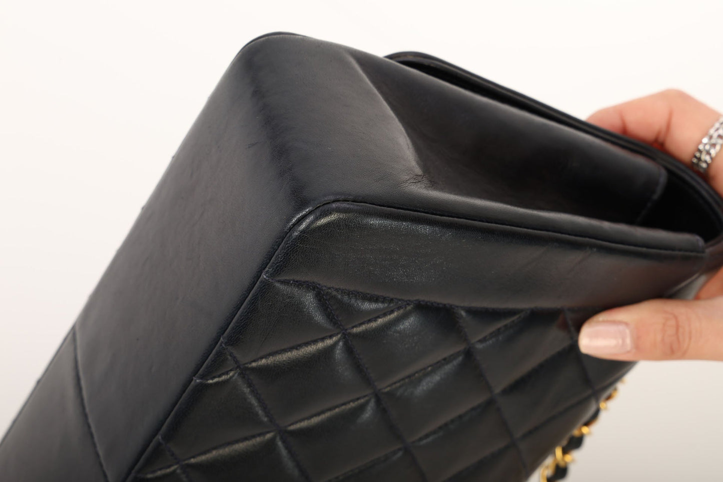Chanel 1991 Lambskin Dark Navy Medium Diana