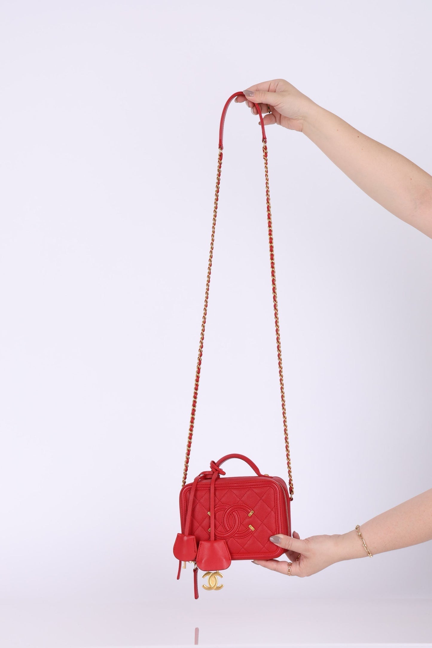 Chanel 2018 Caviar Small Filigree Vanity Bag