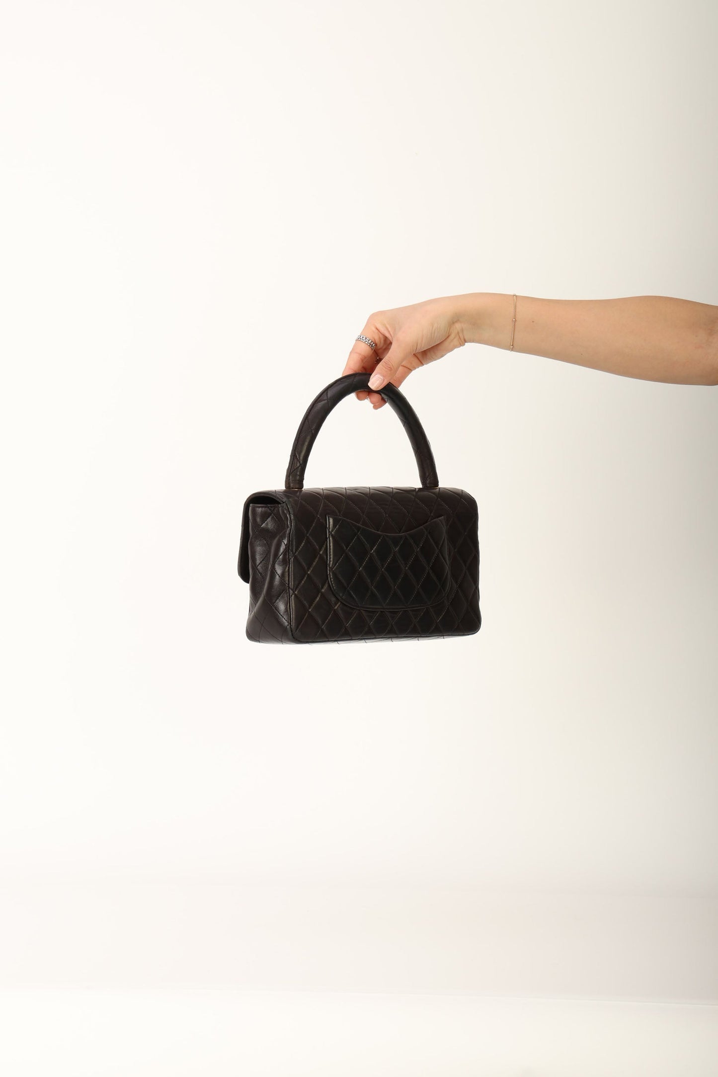 Chanel 1994 Lambskin East West Kelly Top Handle