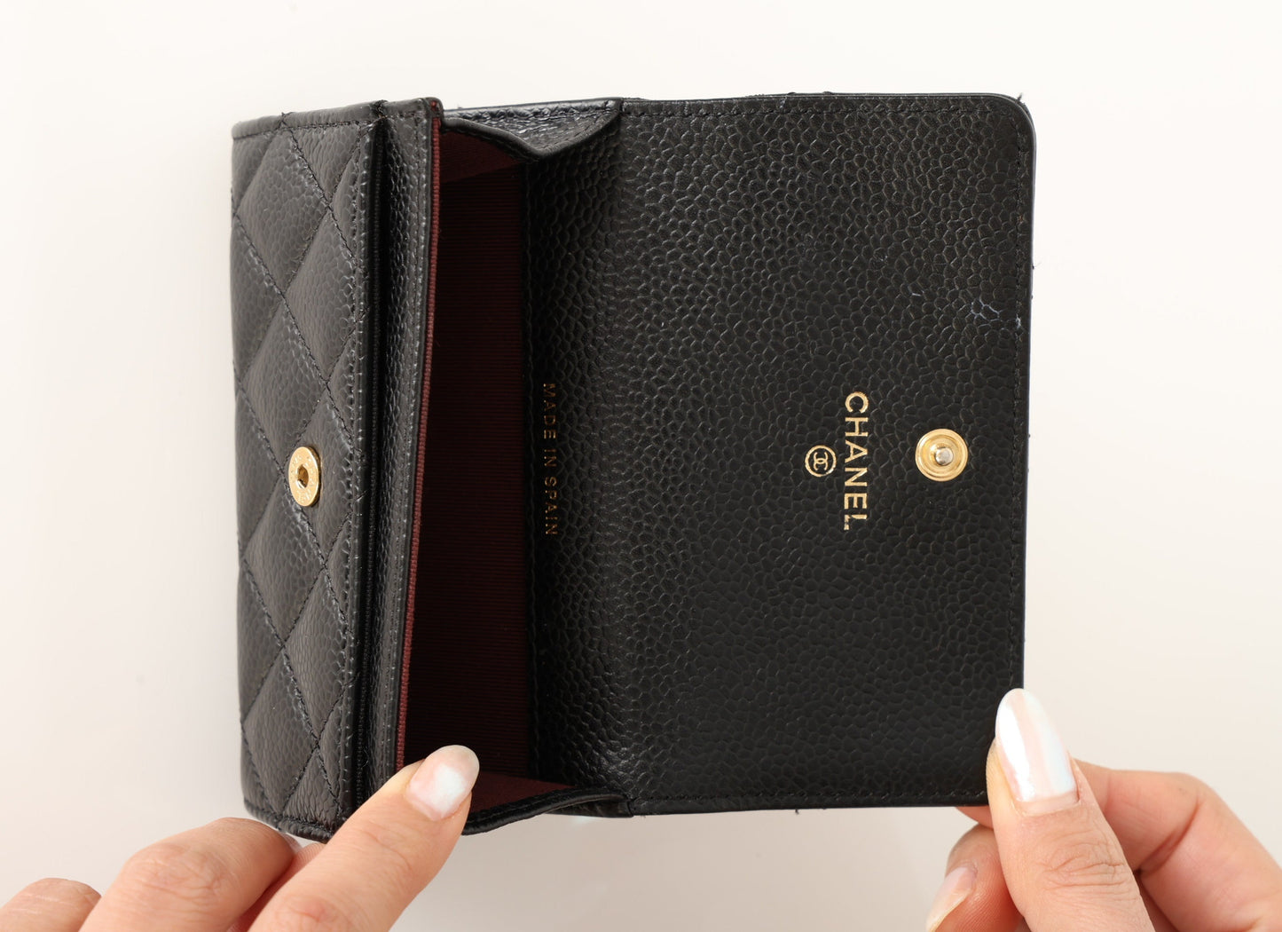 Chanel 2015 Caviar Cardholder w/ Chain