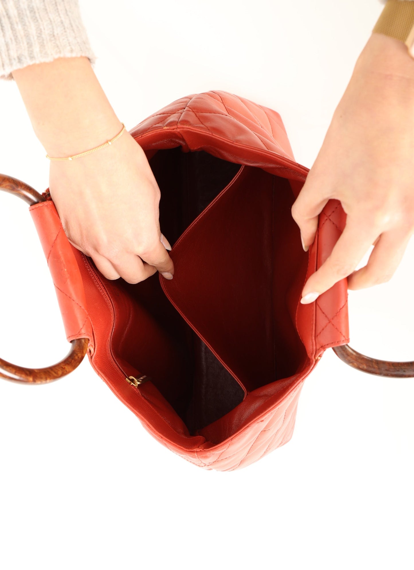 Chanel 2000 Calfskin Wood Acrylic Tote