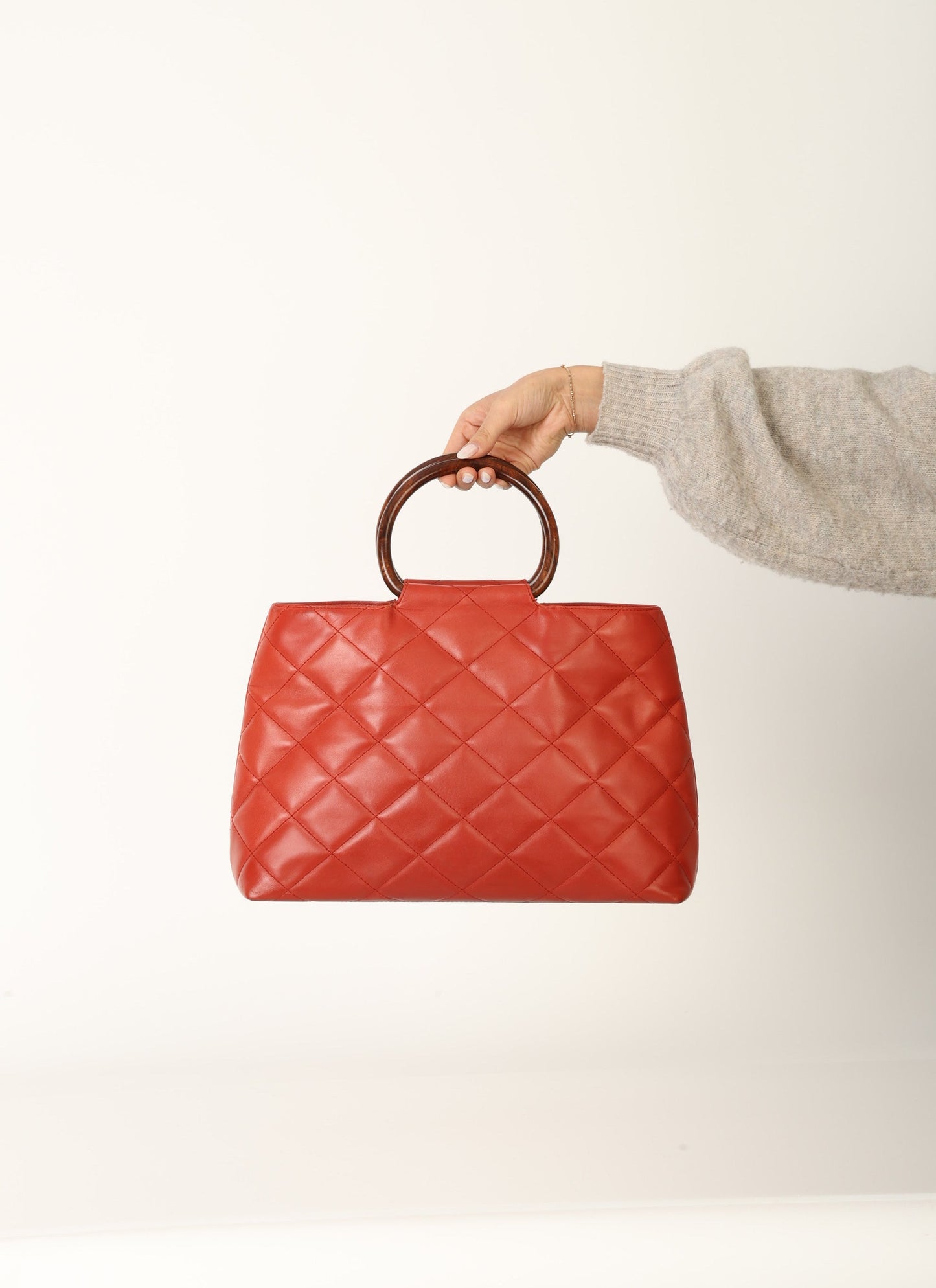 Chanel 2000 Calfskin Wood Acrylic Tote