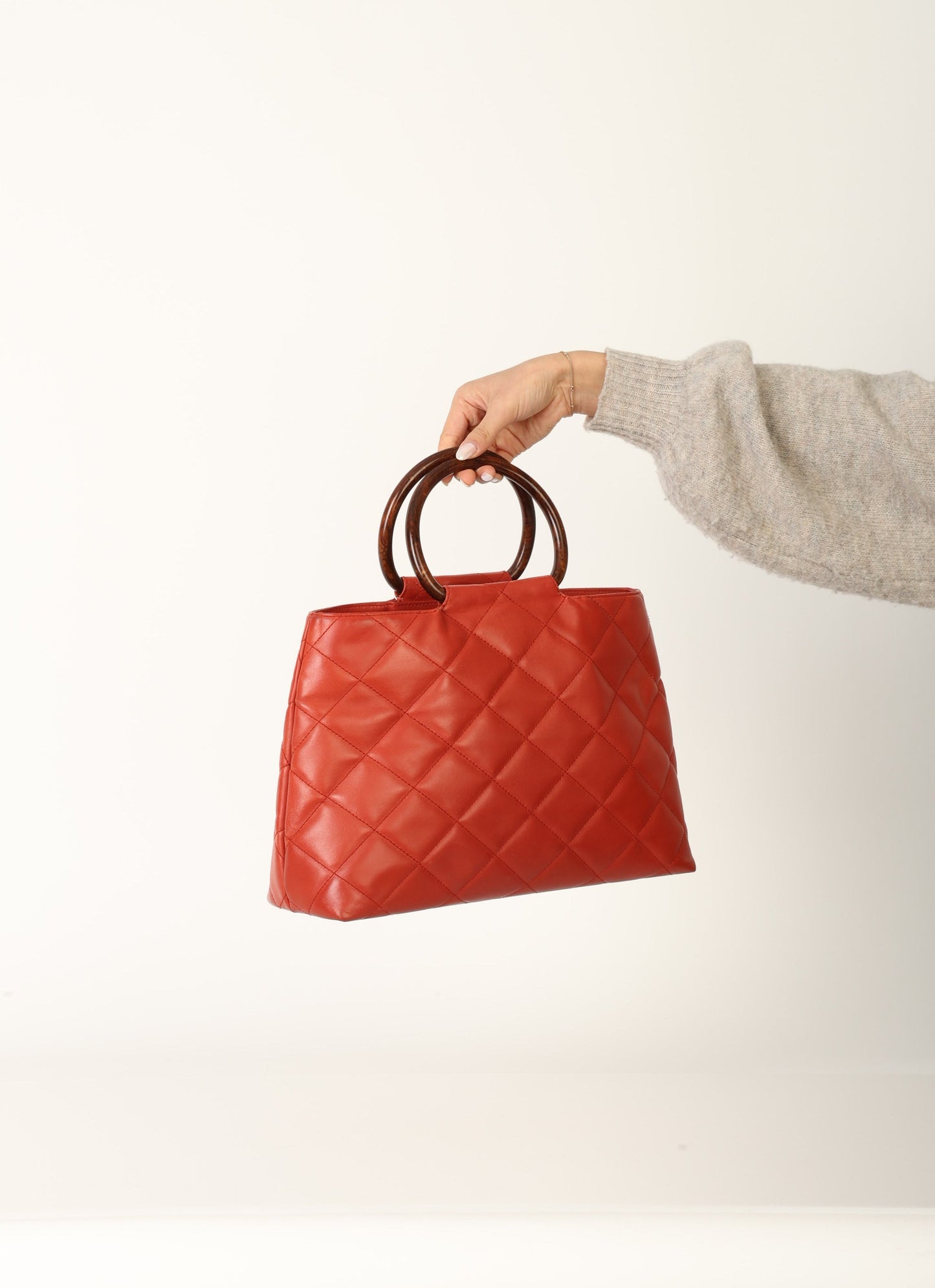 Chanel 2000 Calfskin Wood Acrylic Tote