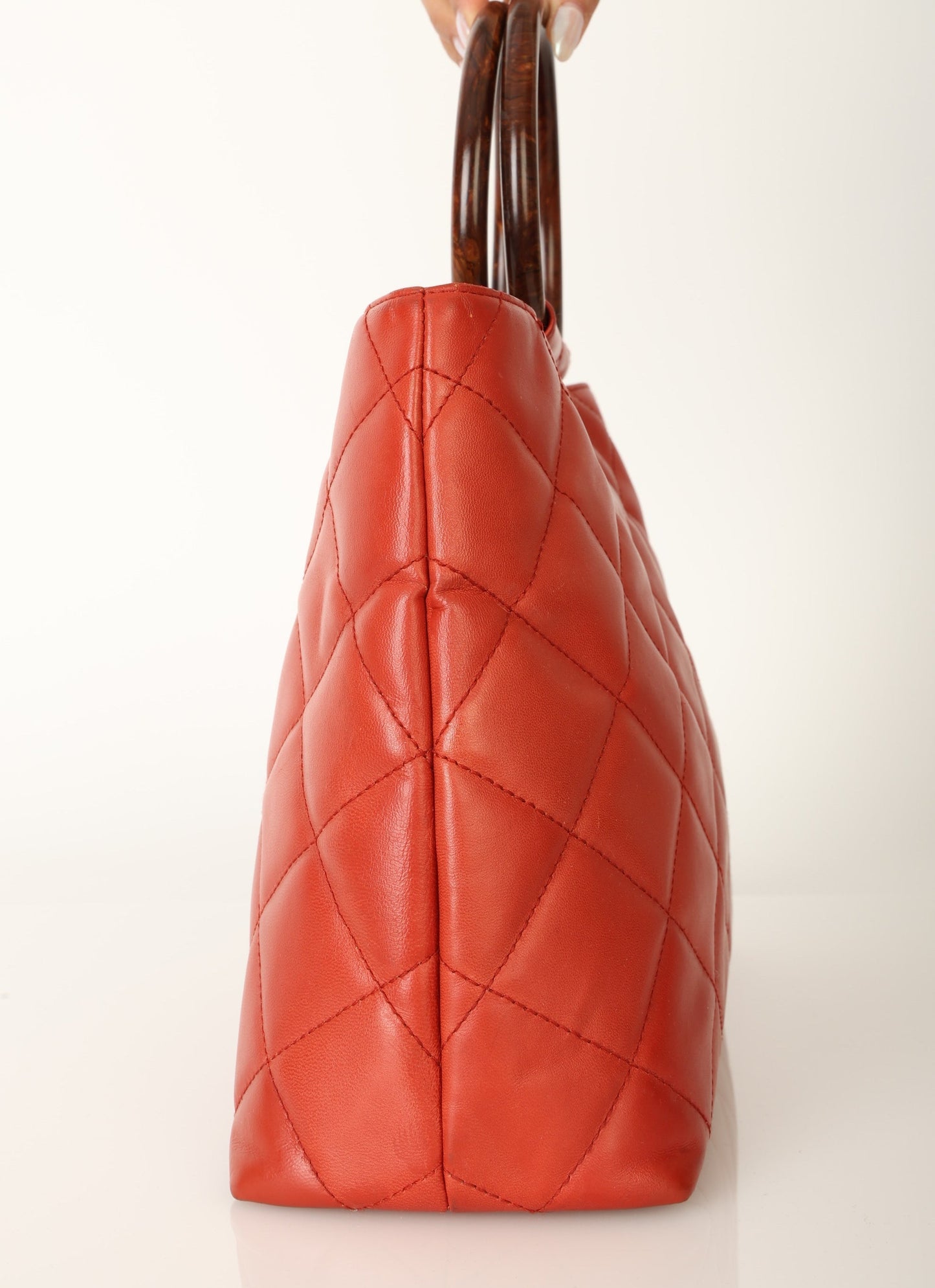 Chanel 2000 Calfskin Wood Acrylic Tote