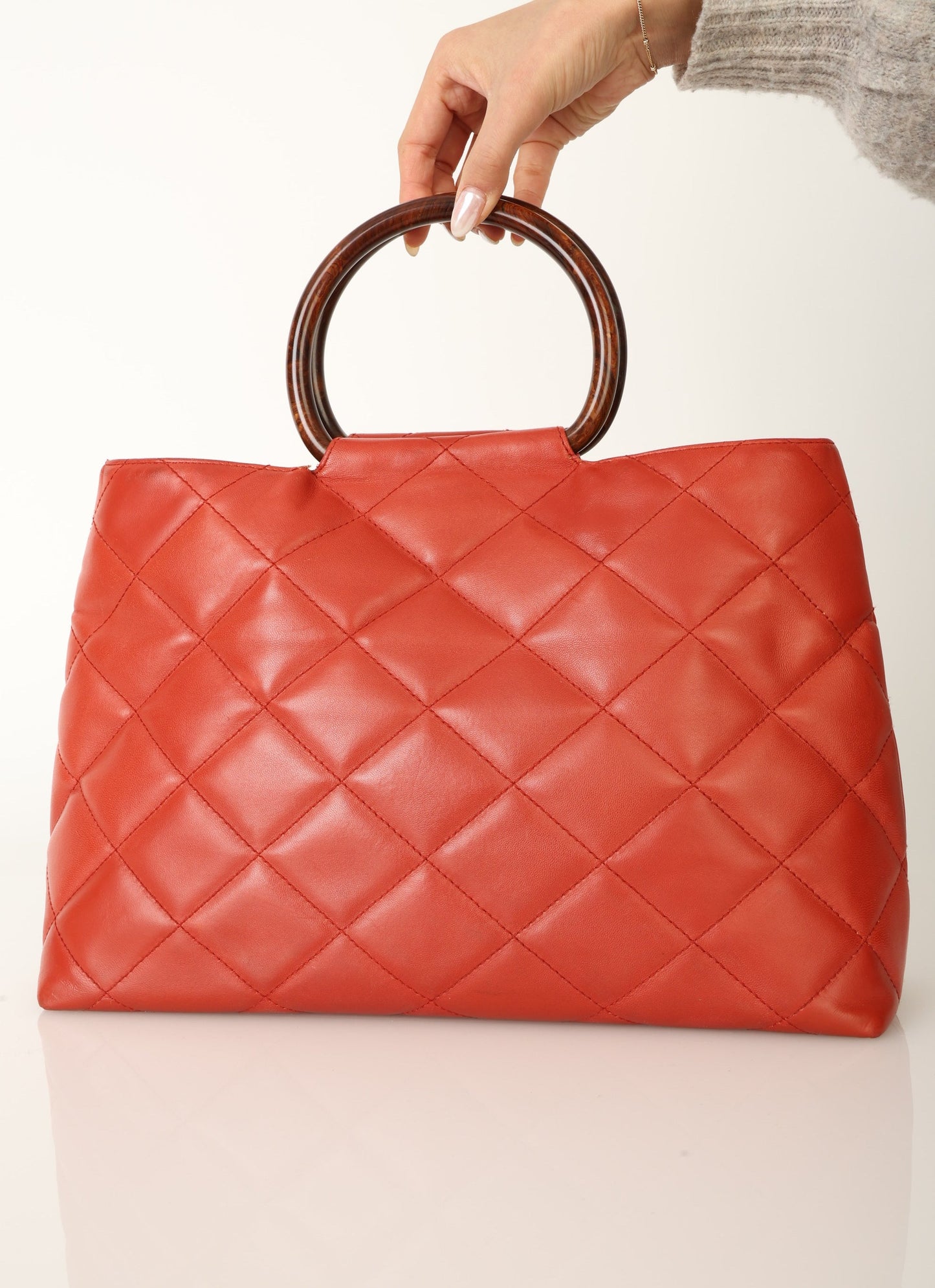 Chanel 2000 Calfskin Wood Acrylic Tote