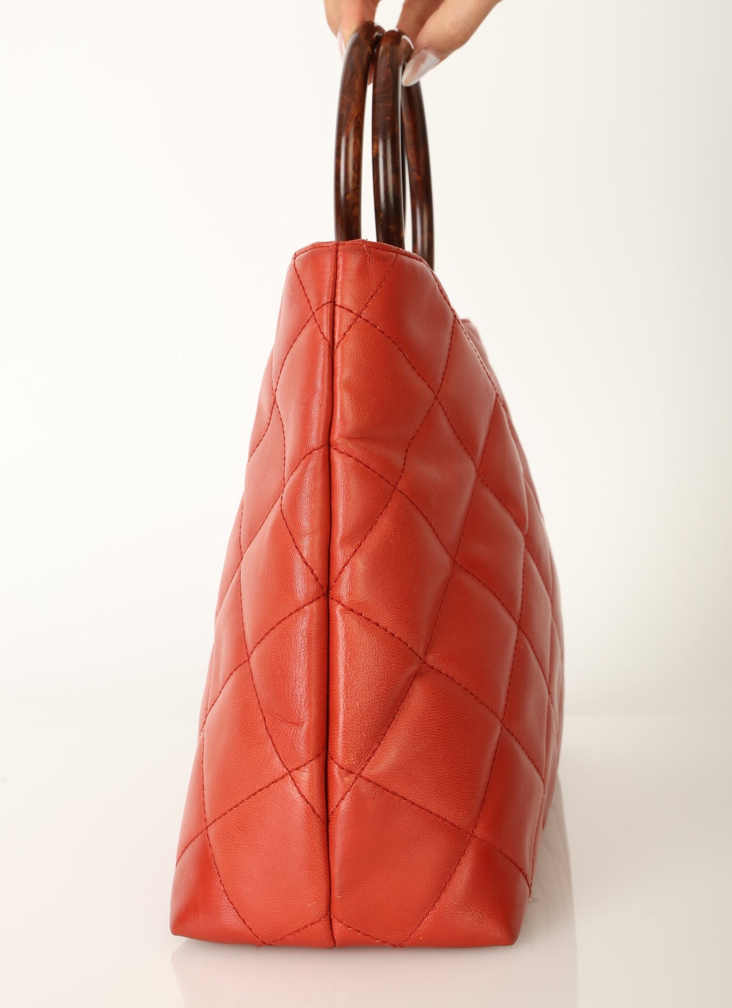 Chanel 2000 Calfskin Wood Acrylic Tote
