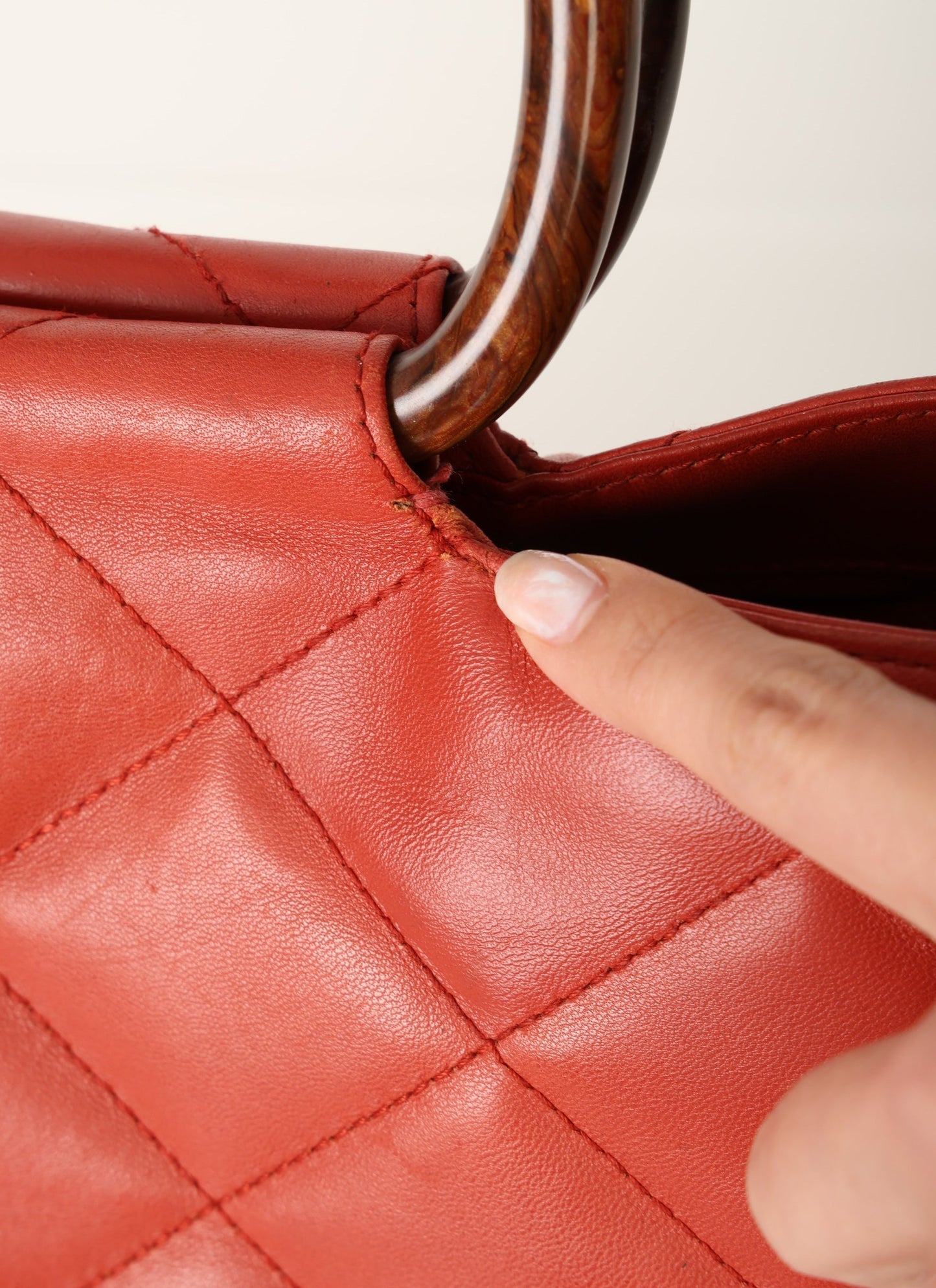 Chanel 2000 Calfskin Wood Acrylic Tote