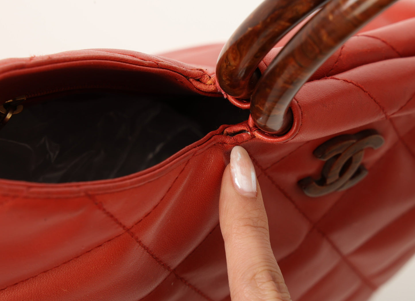 Chanel 2000 Calfskin Wood Acrylic Tote