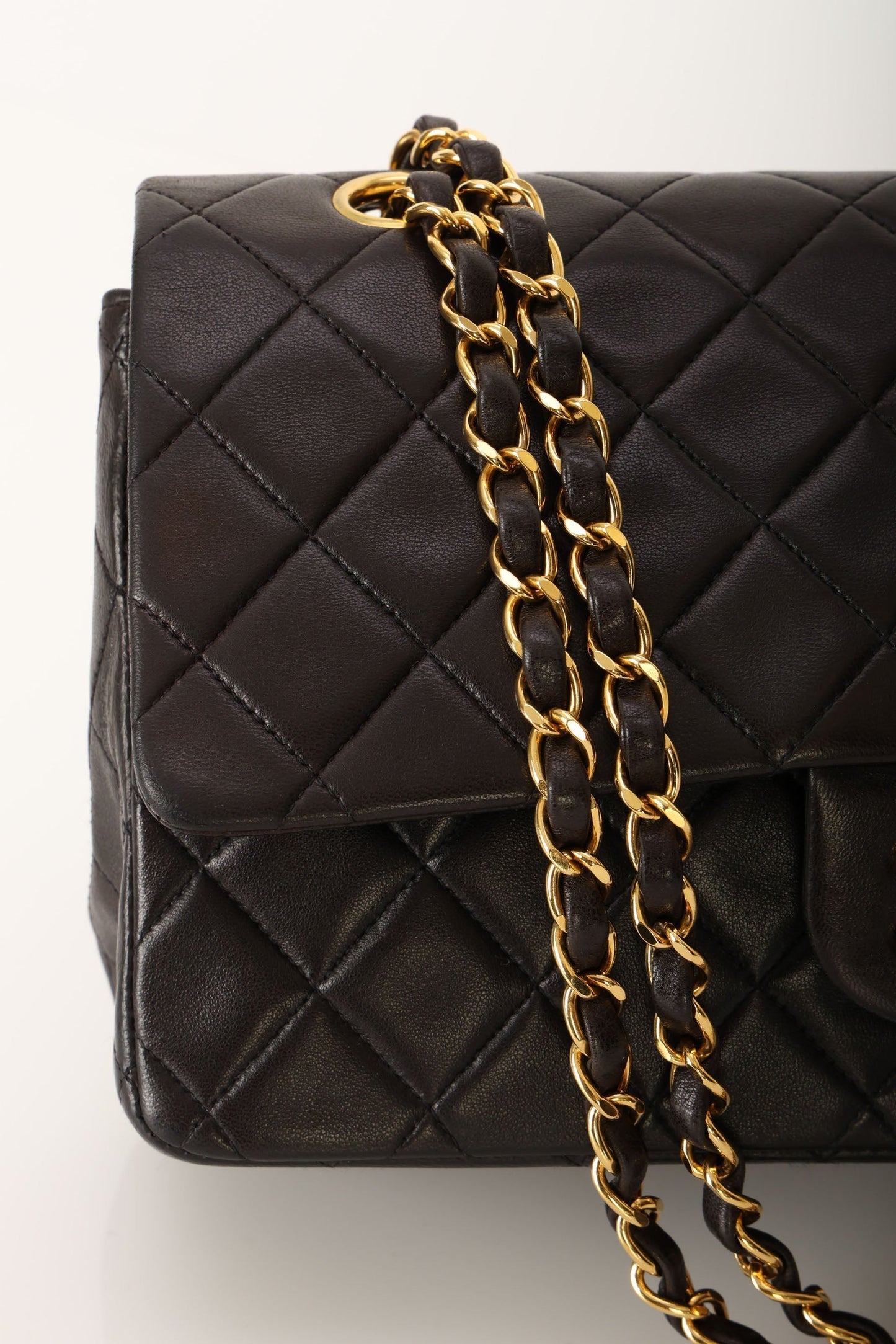 Chanel 1991 Dark Brown Lambskin Medium Double Flap Bag