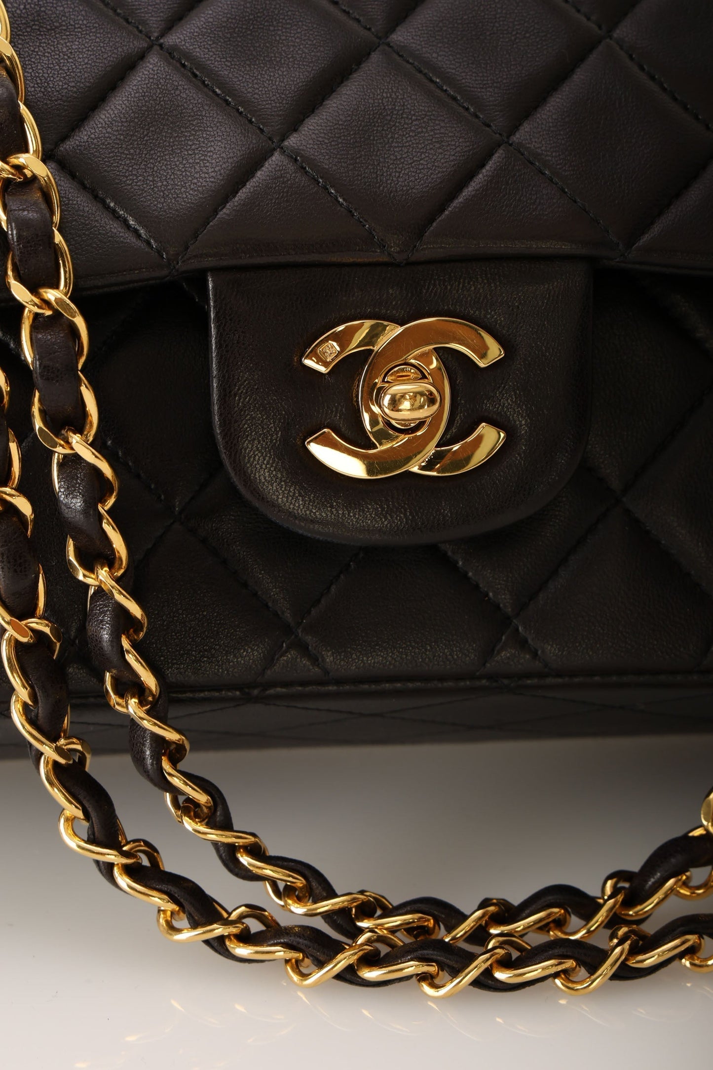 Chanel 1991 Dark Brown Lambskin Medium Double Flap Bag