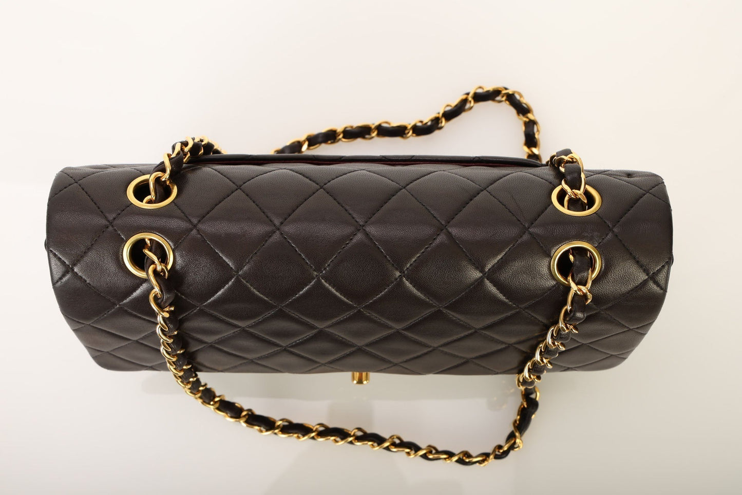 Chanel 1991 Dark Brown Lambskin Medium Double Flap Bag