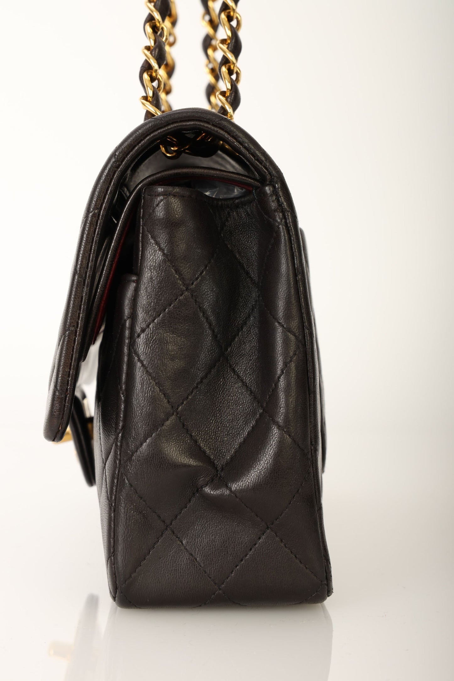 Chanel 1991 Dark Brown Lambskin Medium Double Flap Bag
