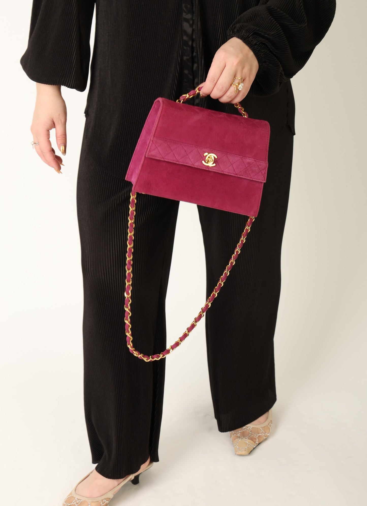 Chanel 1989 Suede Trapezoid Flap