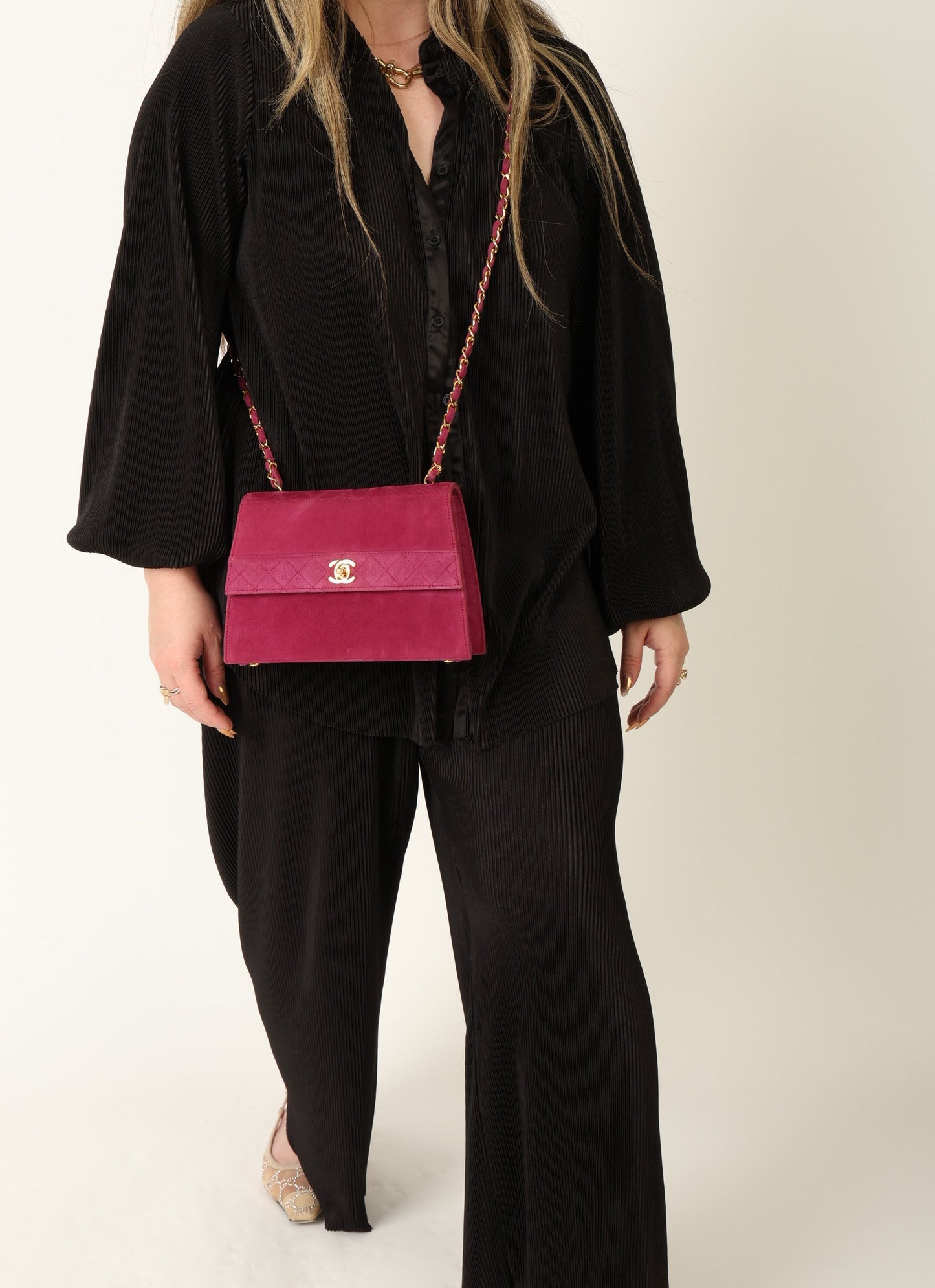 Chanel 1989 Suede Trapezoid Flap