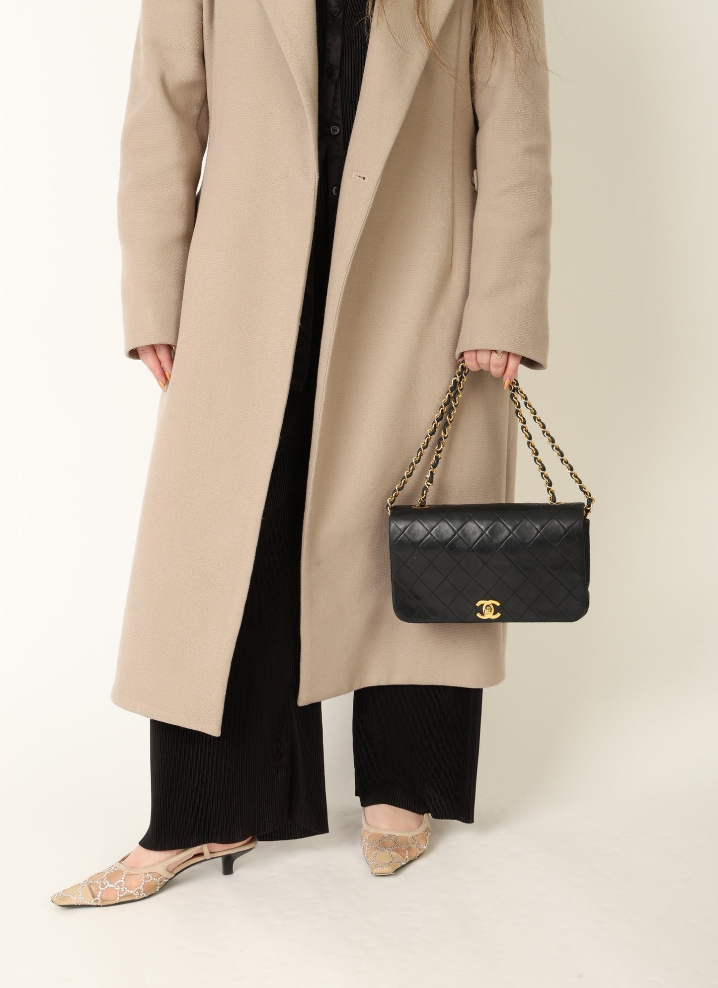 Chanel 1989 Lambskin Turnlock Medium Full Flap