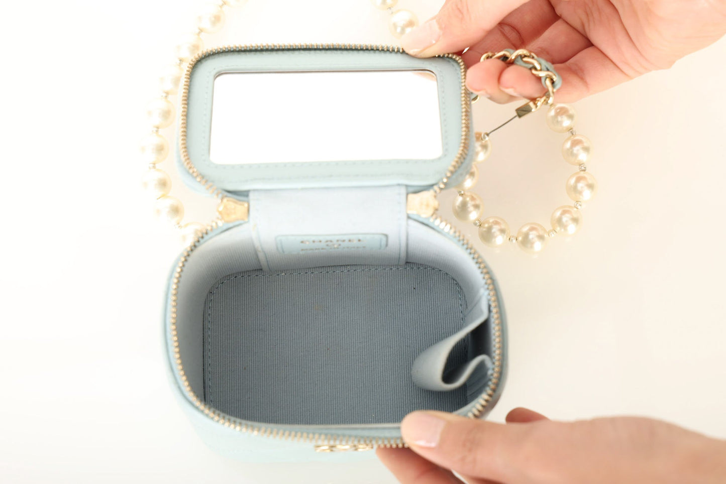 Chanel 2022 Lambskin Pearl Vanity Bag
