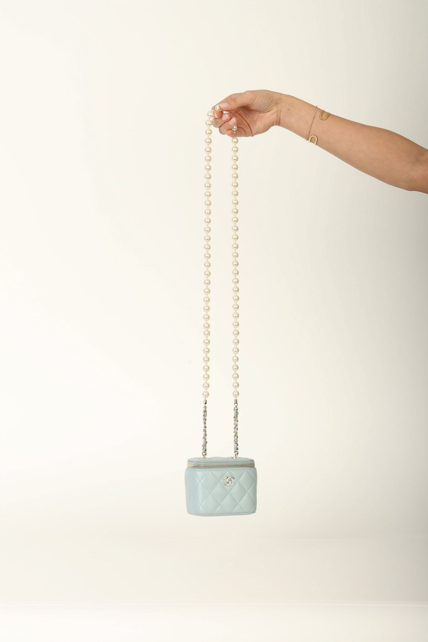 Chanel 2022 Lambskin Pearl Vanity Bag