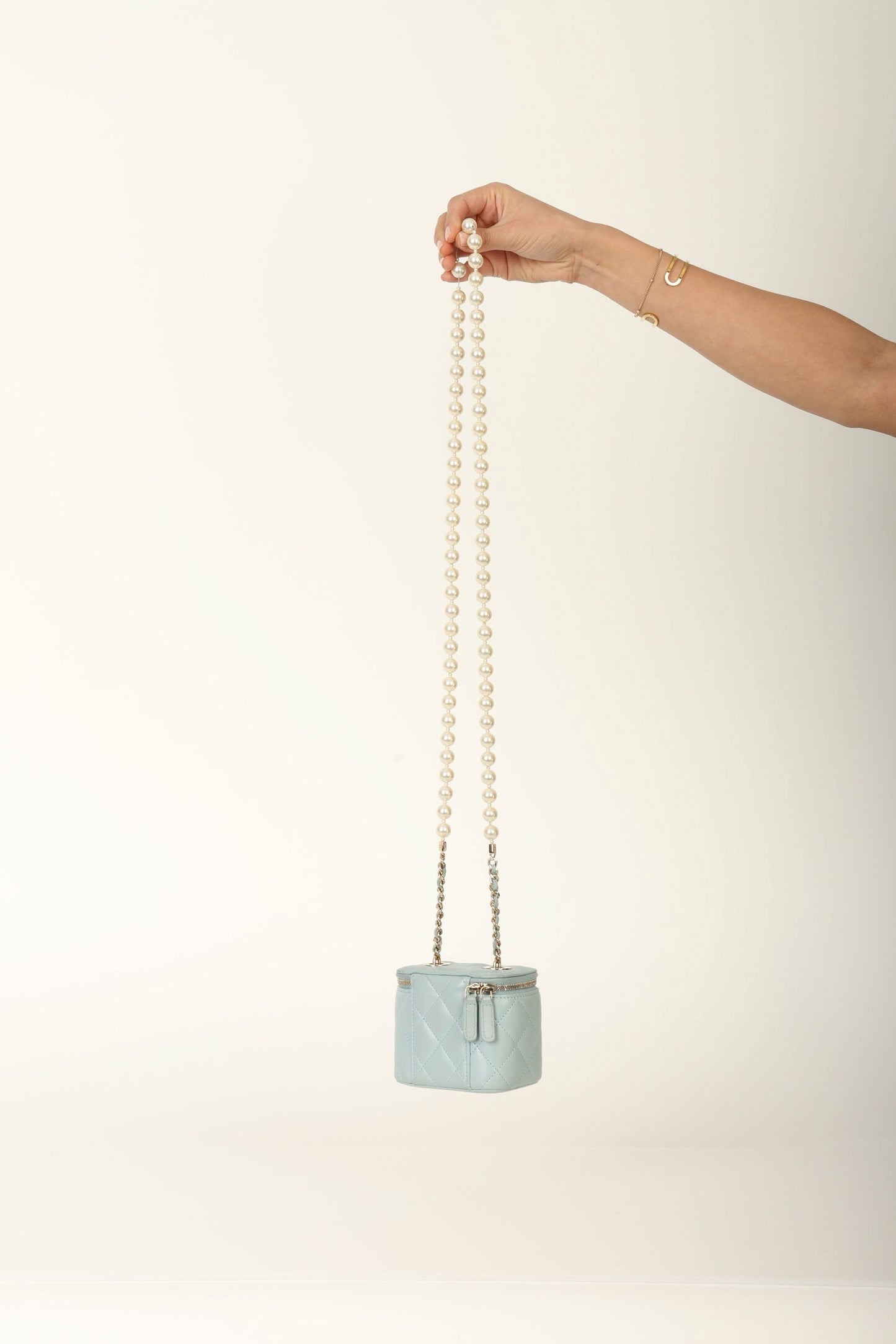 Chanel 2022 Lambskin Pearl Vanity Bag