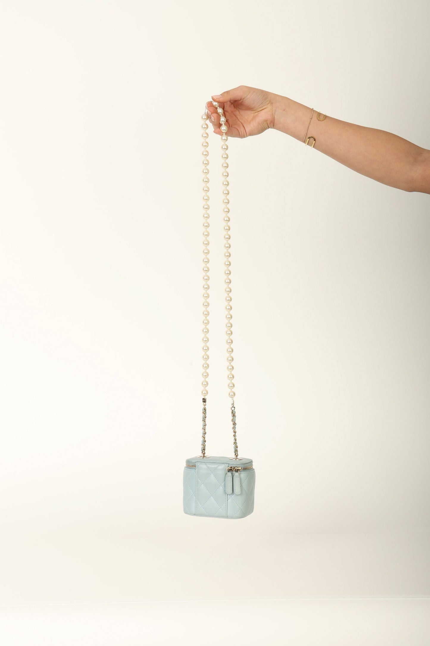 Chanel 2022 Lambskin Pearl Vanity Bag