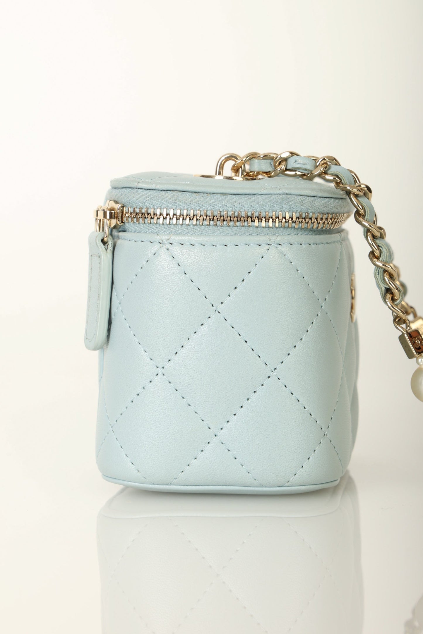 Chanel 2022 Lambskin Pearl Vanity Bag