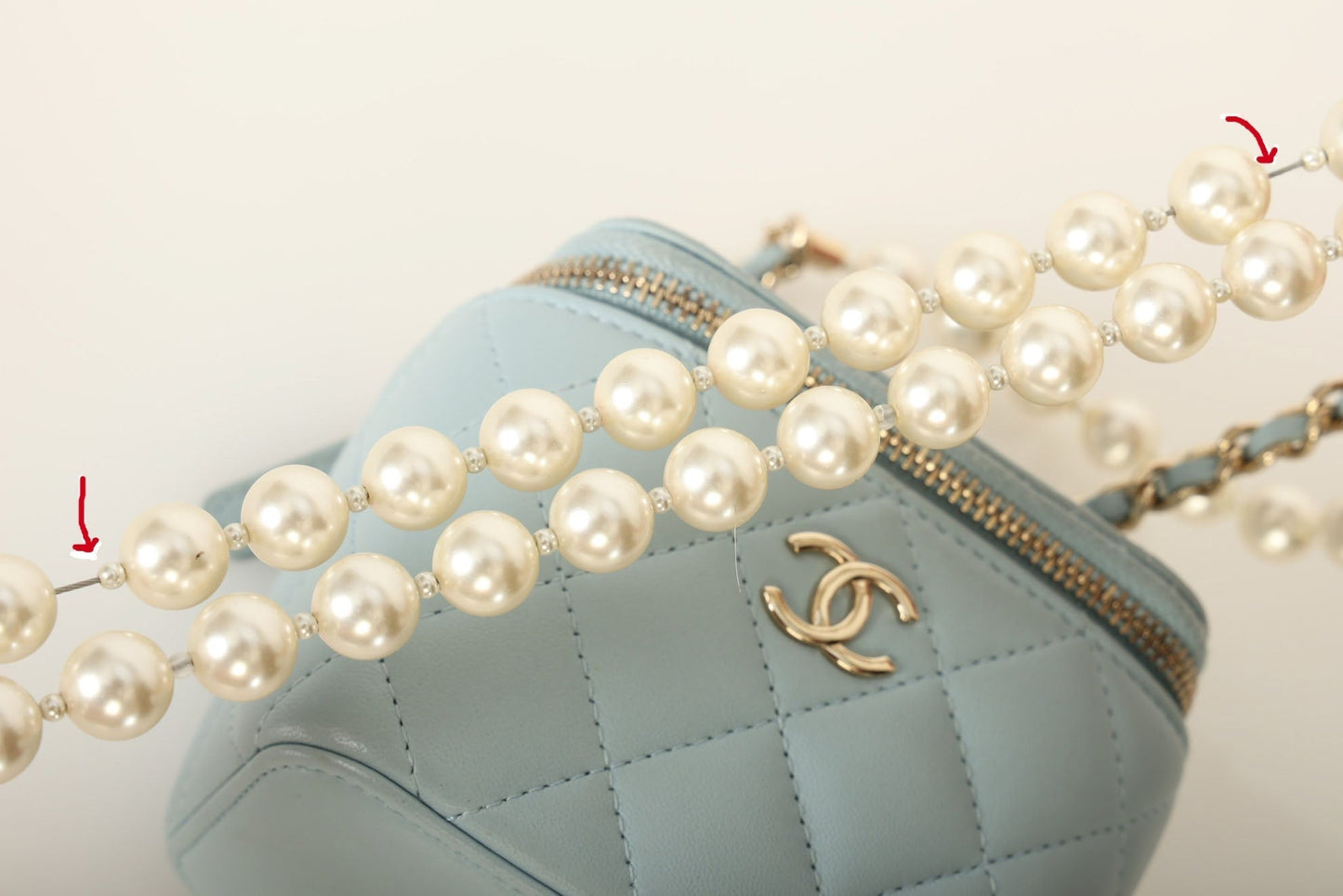Chanel 2022 Lambskin Pearl Vanity Bag