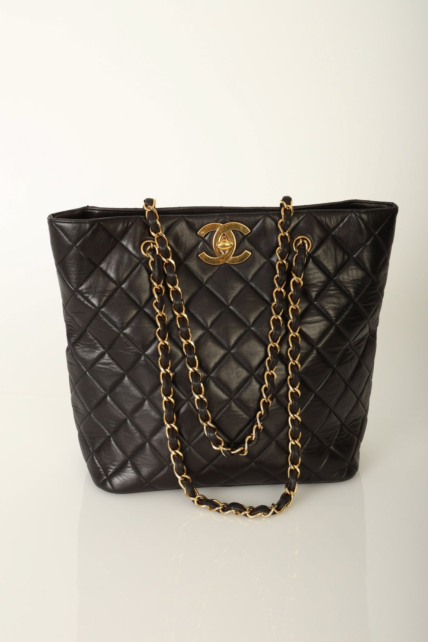 Chanel 1991 Lambskin Turnlock Tote
