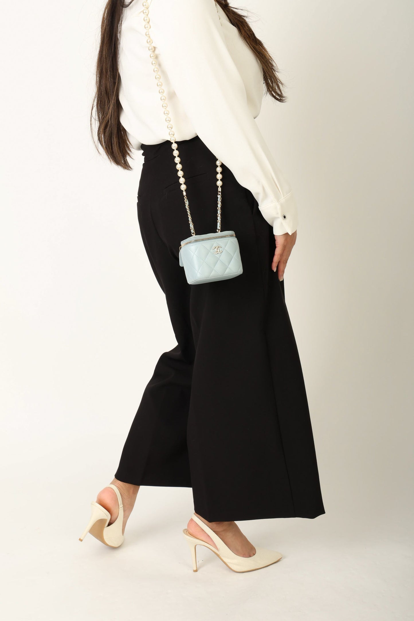 Chanel 2022 Lambskin Pearl Vanity Bag