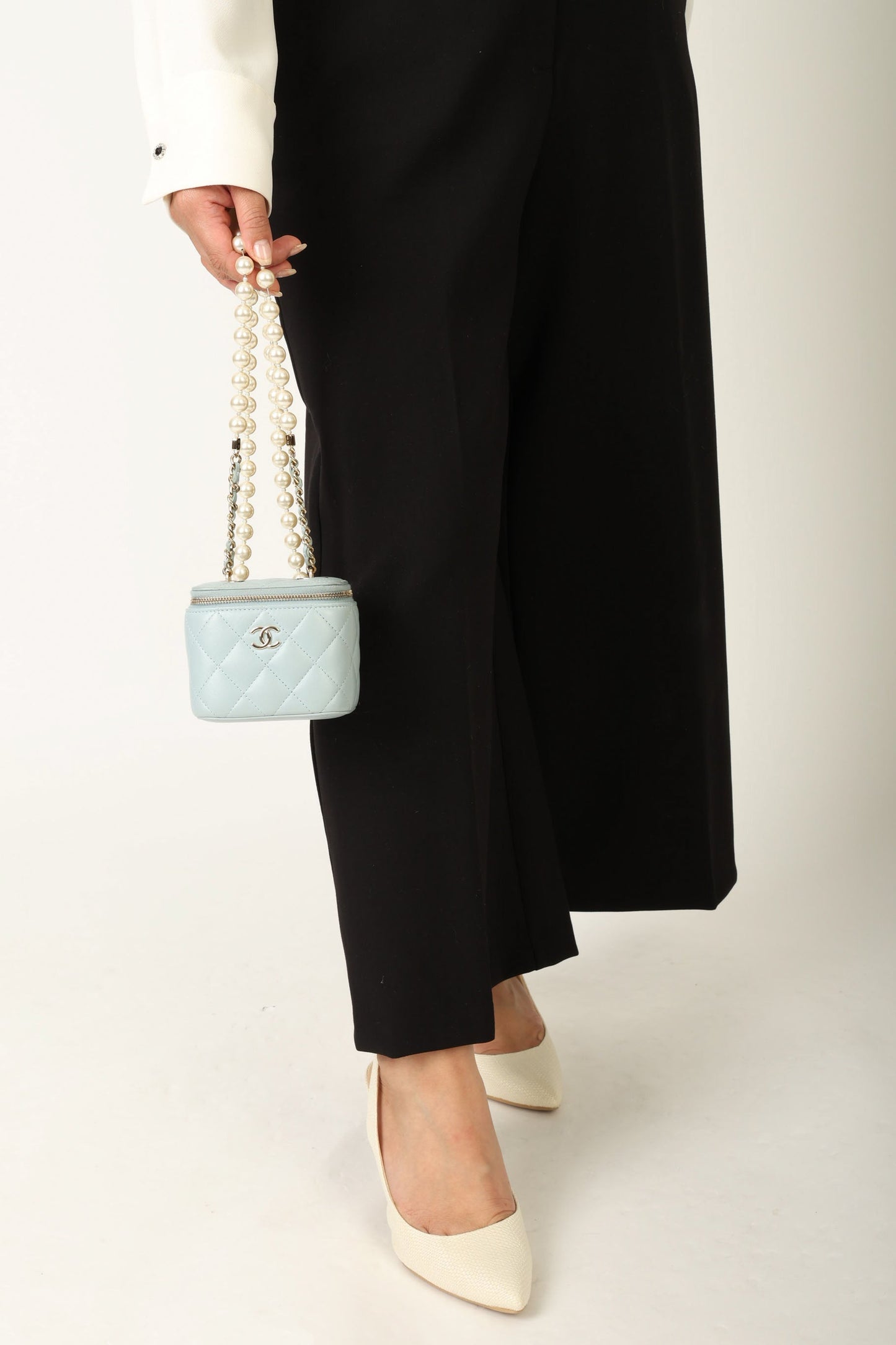 Chanel 2022 Lambskin Pearl Vanity Bag