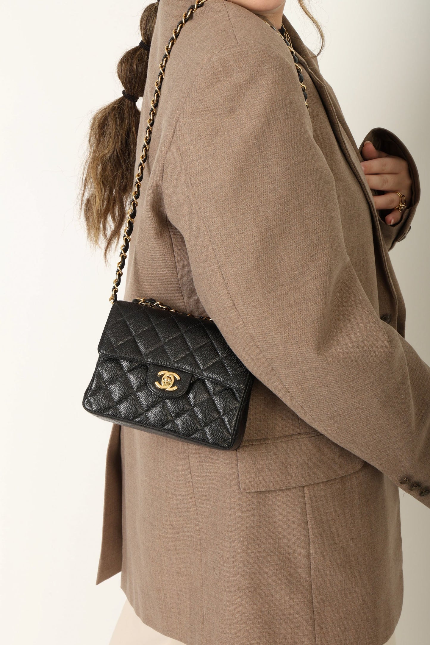 Extremely Rare Chanel Caviar Mini Square Flap