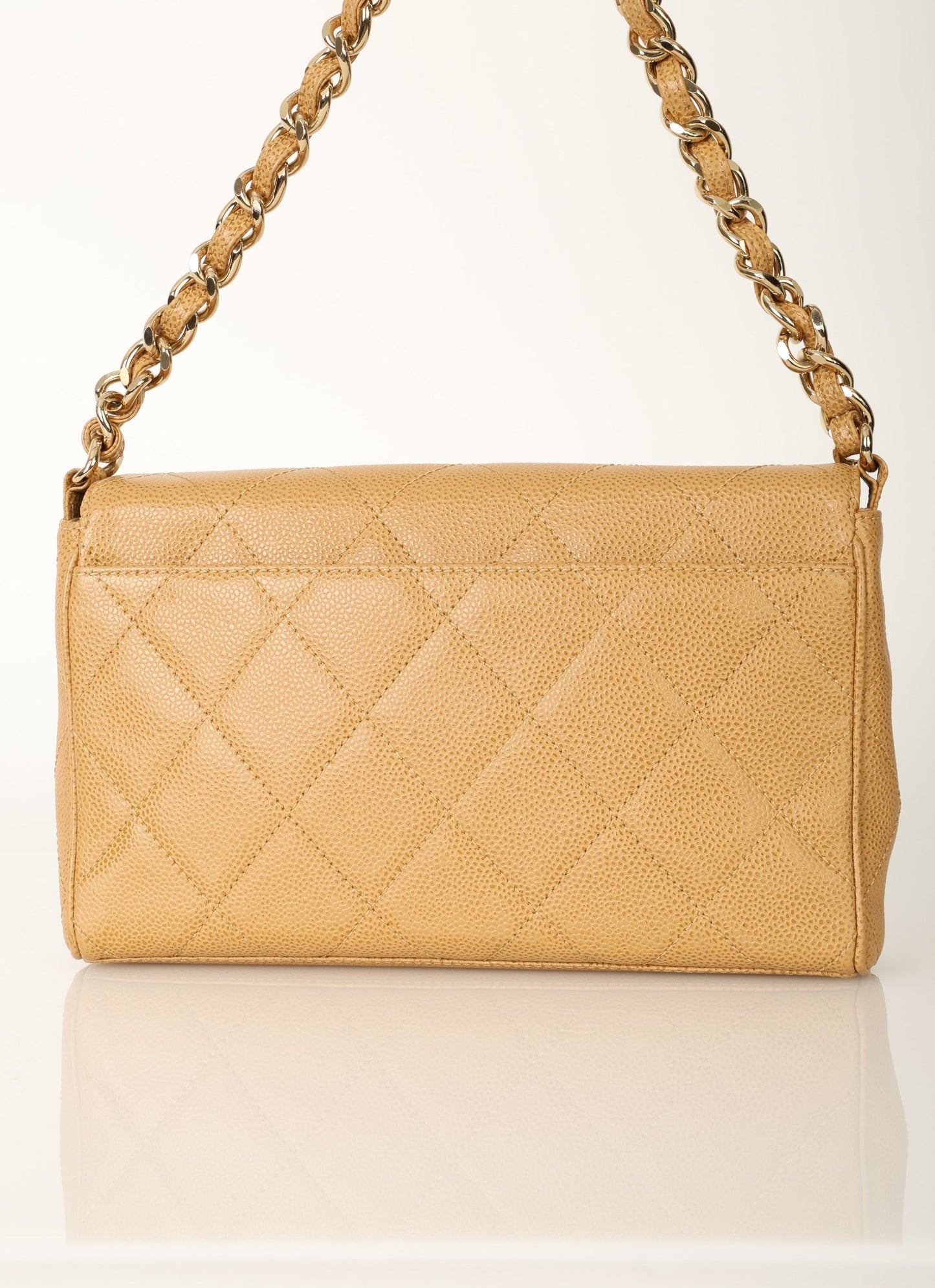 Chanel 2000 Caviar Beige Single Flap
