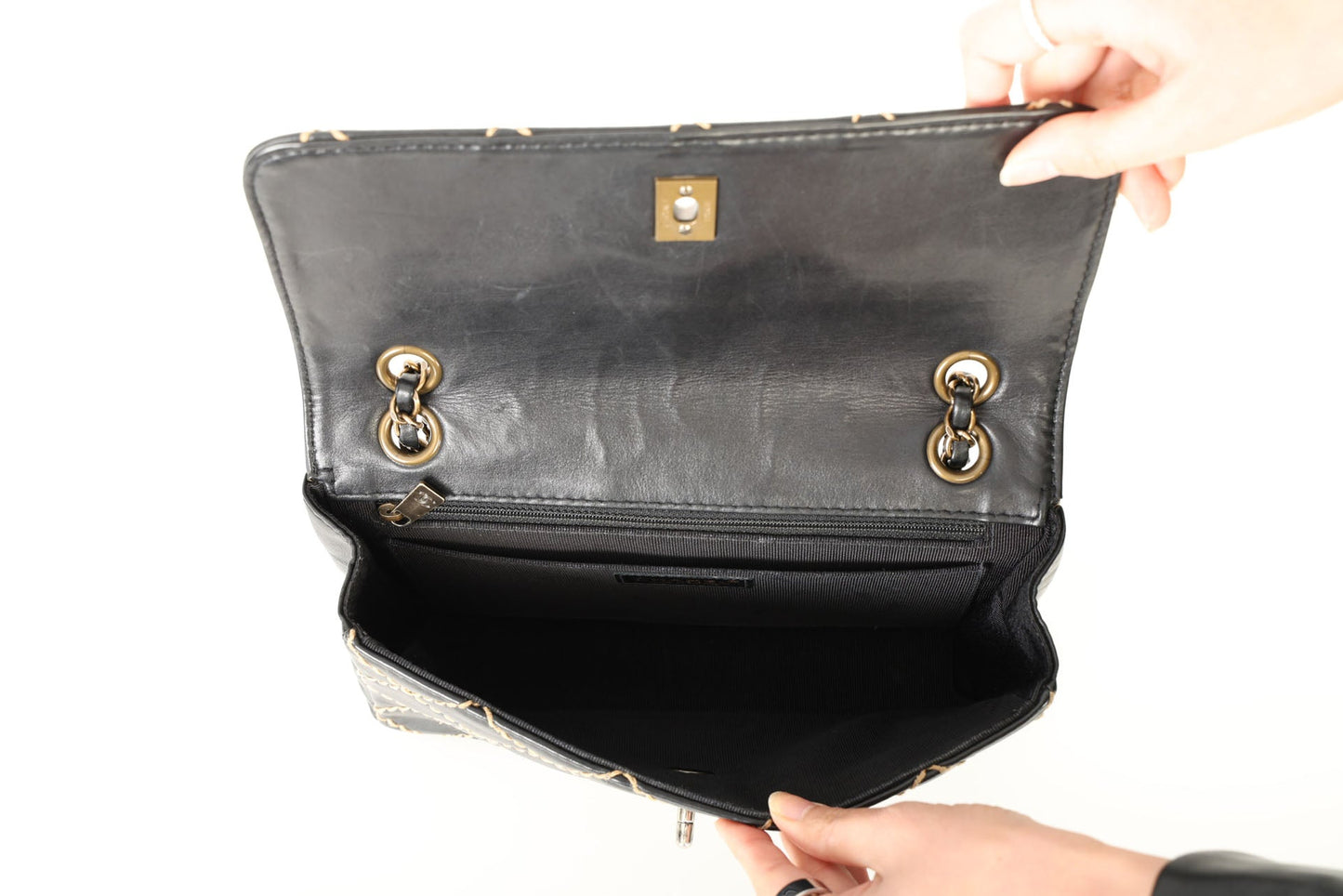 Chanel 2000 Calfskin Wildstitch Flap Bag