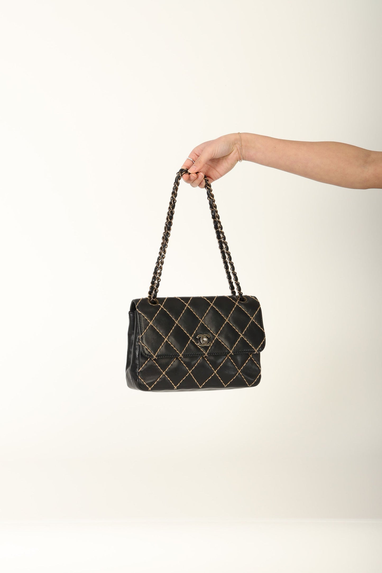 Chanel 2000 Calfskin Wildstitch Flap Bag